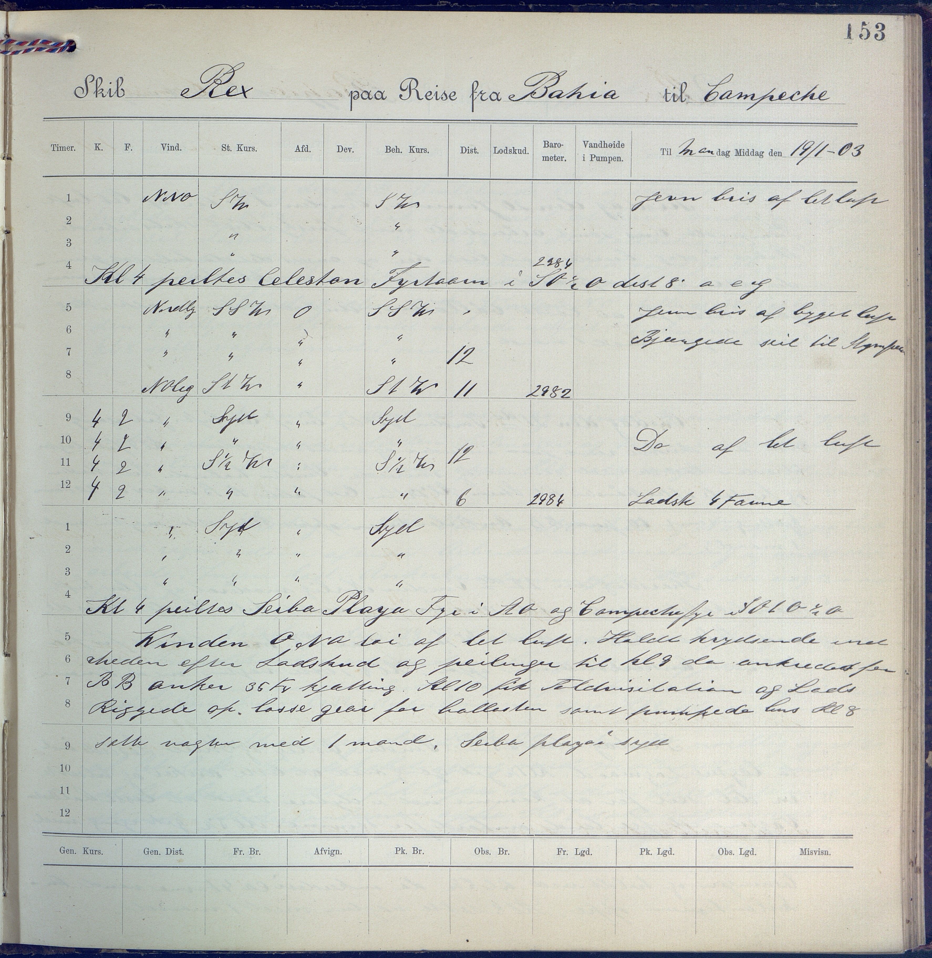 Fartøysarkivet, AAKS/PA-1934/F/L0310: Rex II (bark), 1902-1903, p. 153