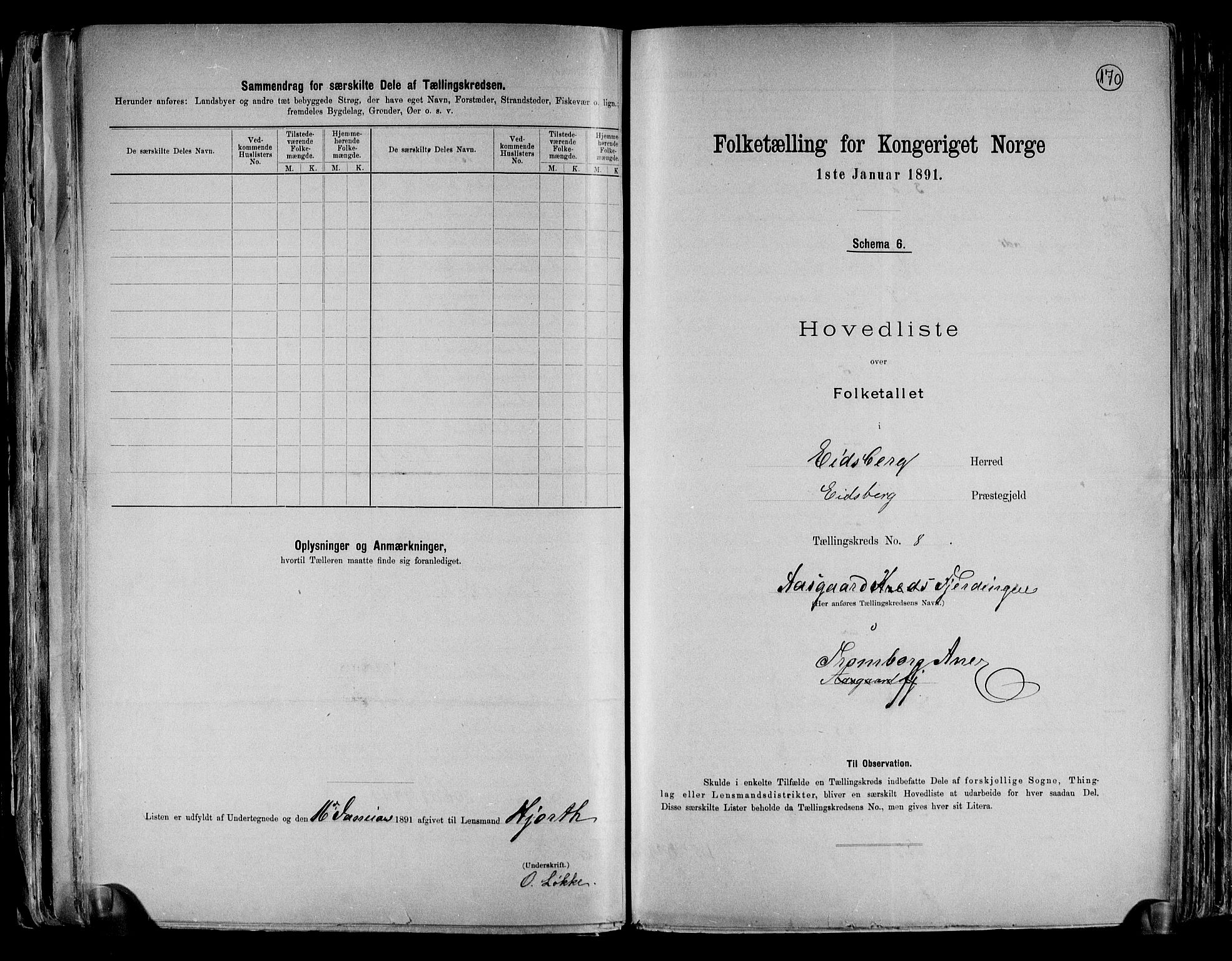 RA, 1891 census for 0125 Eidsberg, 1891, p. 22