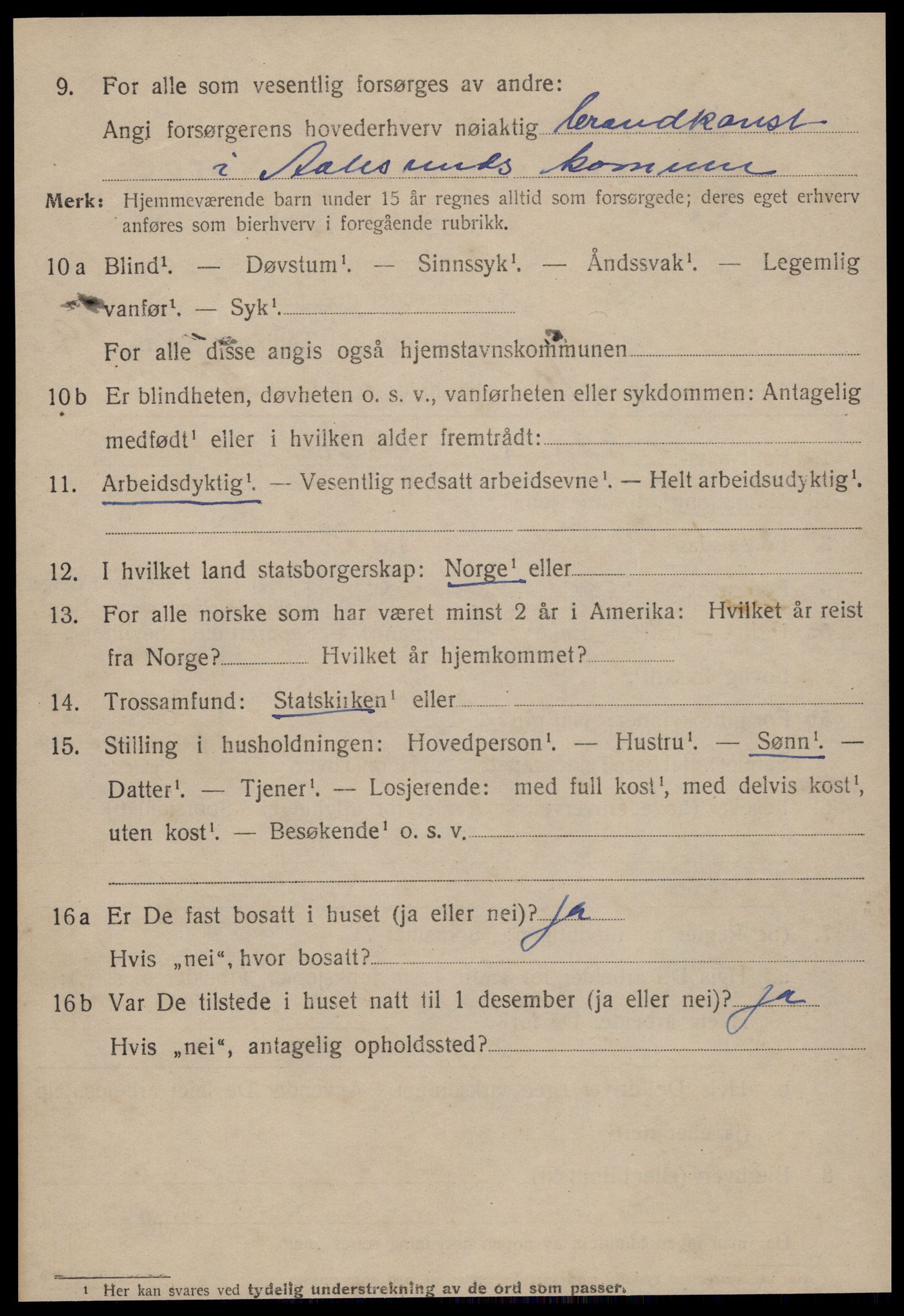 SAT, 1920 census for Ålesund, 1920, p. 36369