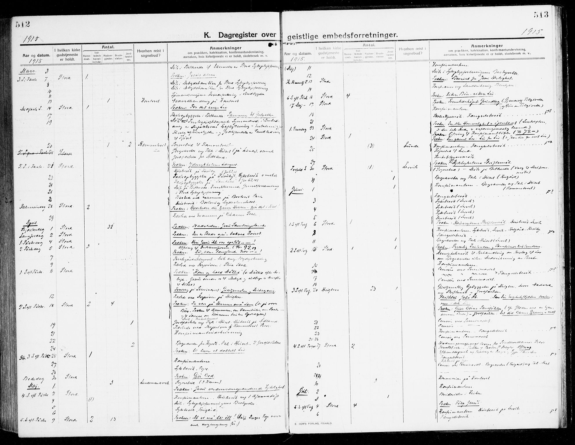 Stord sokneprestembete, AV/SAB-A-78201/H/Haa: Parish register (official) no. B 3, 1913-1925, p. 512-513