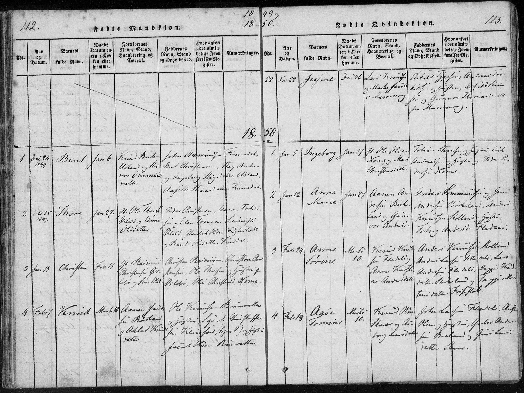 Holum sokneprestkontor, SAK/1111-0022/F/Fa/Fac/L0002: Parish register (official) no. A 2, 1821-1859, p. 112-113