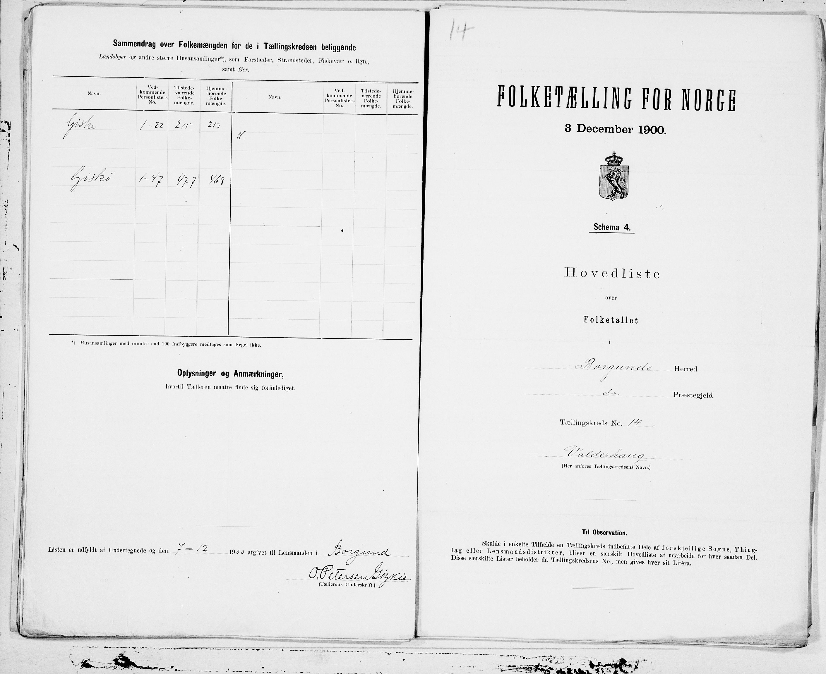 SAT, 1900 census for Borgund, 1900, p. 28