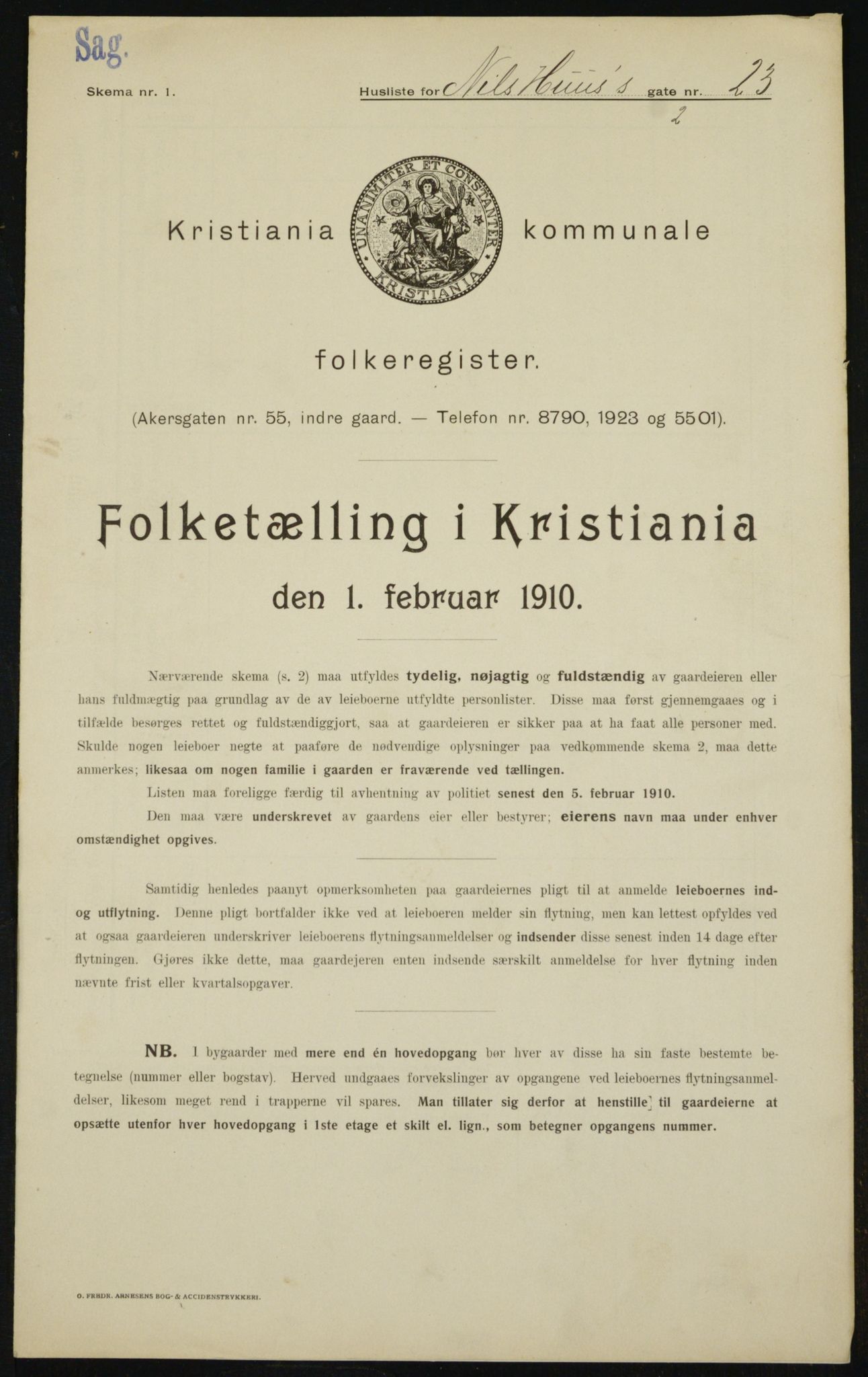 OBA, Municipal Census 1910 for Kristiania, 1910, p. 68684