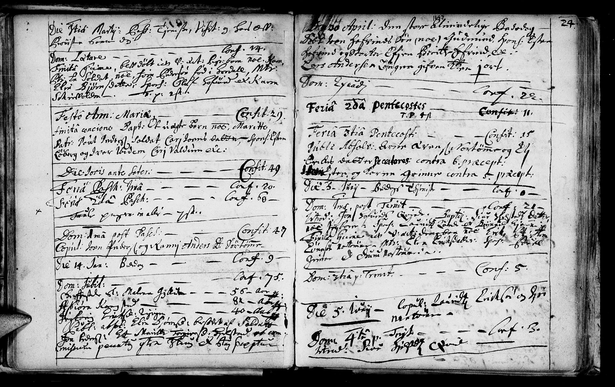 Ministerialprotokoller, klokkerbøker og fødselsregistre - Sør-Trøndelag, SAT/A-1456/692/L1101: Parish register (official) no. 692A01, 1690-1746, p. 24