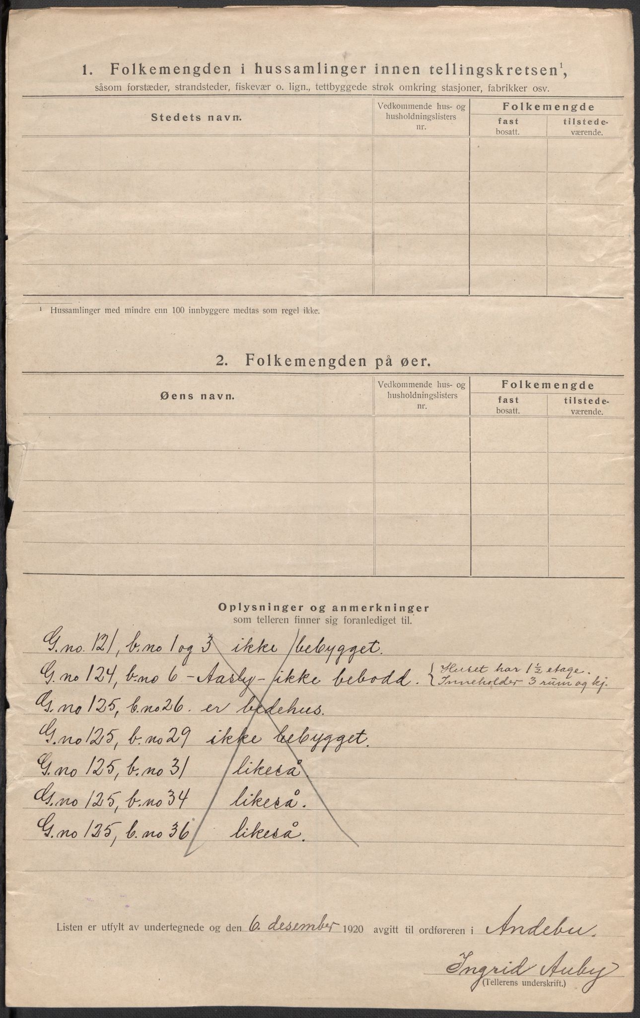 SAKO, 1920 census for Andebu, 1920, p. 71