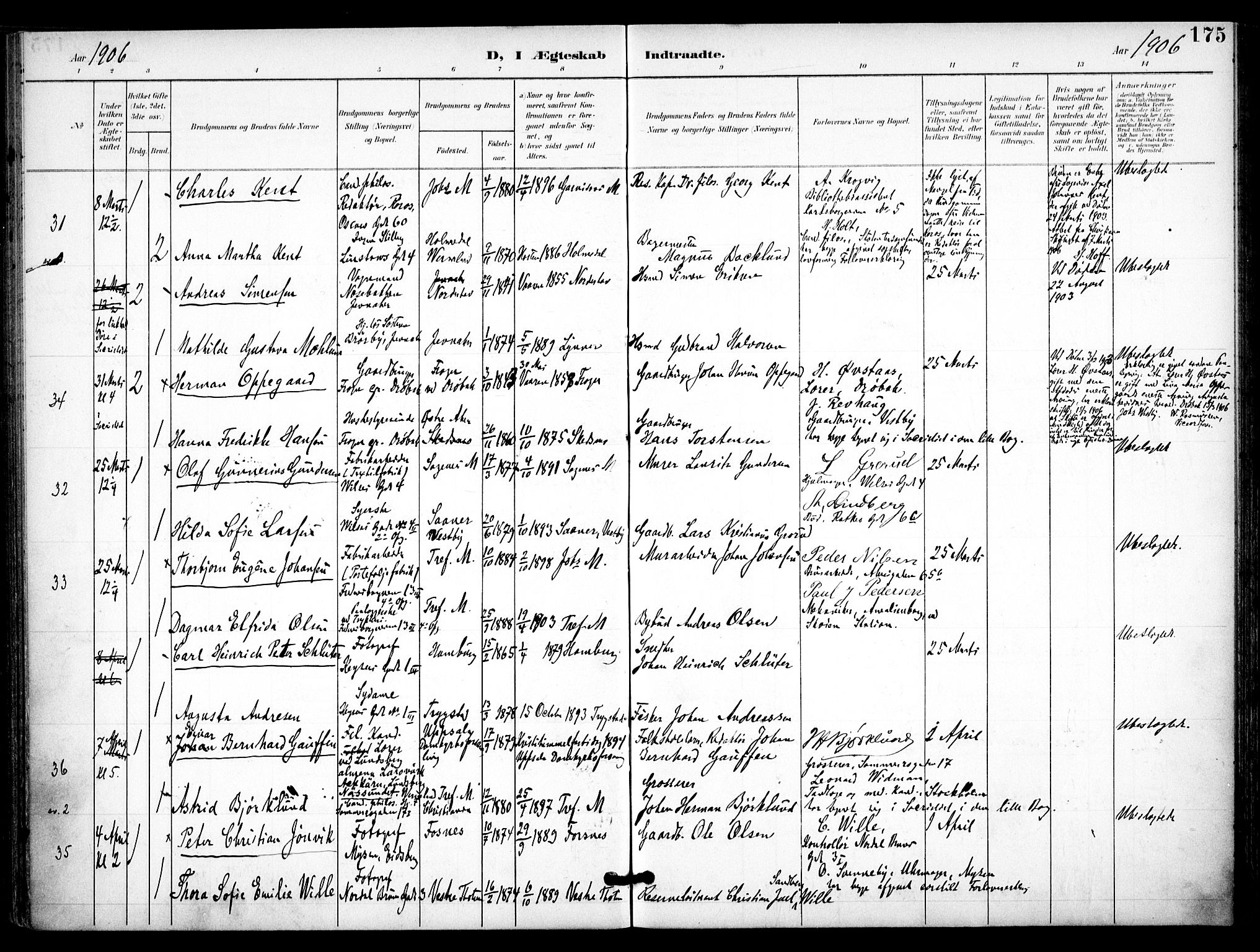 Trefoldighet prestekontor Kirkebøker, SAO/A-10882/F/Fc/L0005: Parish register (official) no. III 5, 1900-1908, p. 175
