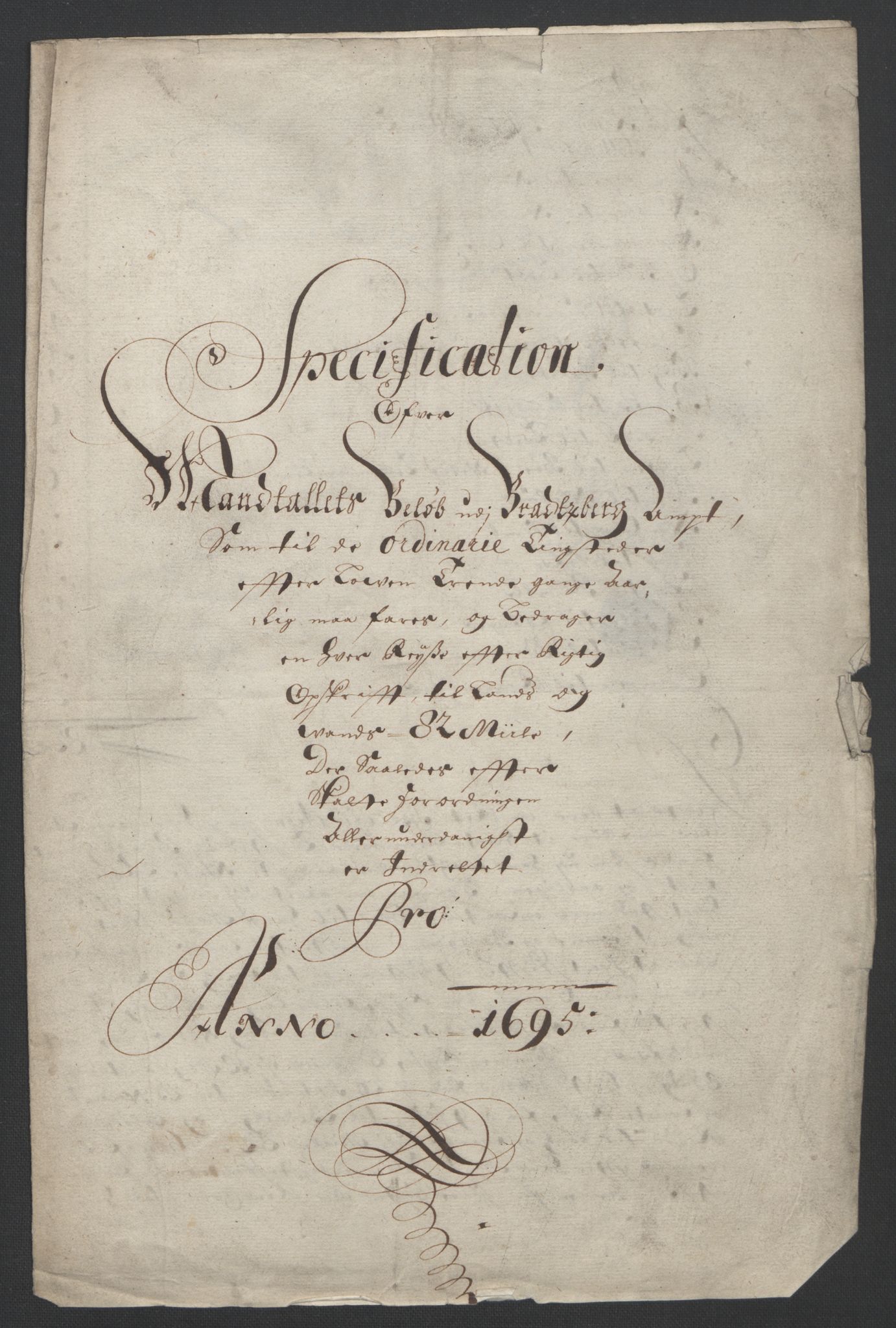 Rentekammeret inntil 1814, Reviderte regnskaper, Fogderegnskap, AV/RA-EA-4092/R36/L2093: Fogderegnskap Øvre og Nedre Telemark og Bamble, 1695, p. 558