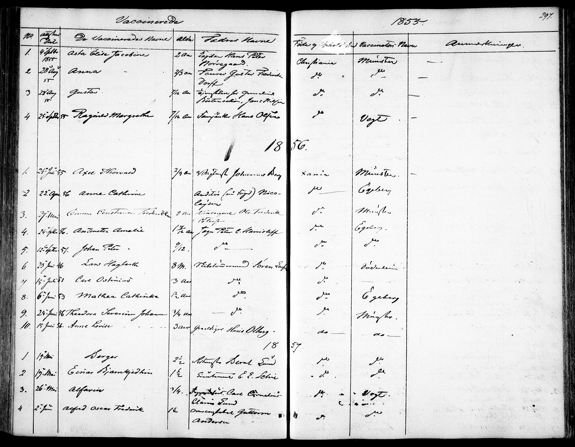 Garnisonsmenigheten Kirkebøker, SAO/A-10846/F/Fa/L0009: Parish register (official) no. 9, 1842-1859, p. 297