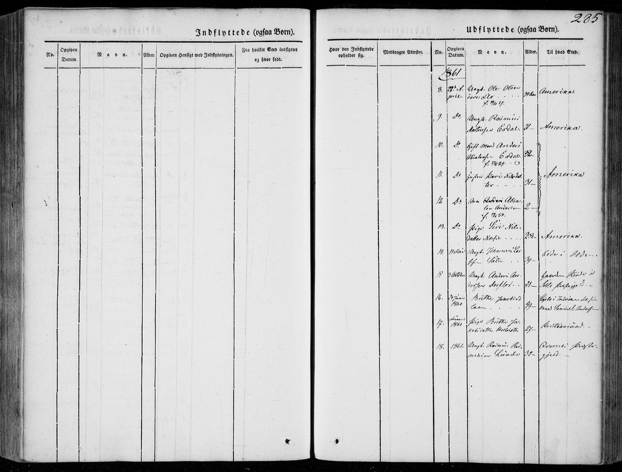 Stryn Sokneprestembete, AV/SAB-A-82501: Parish register (official) no. A 2, 1844-1861, p. 285