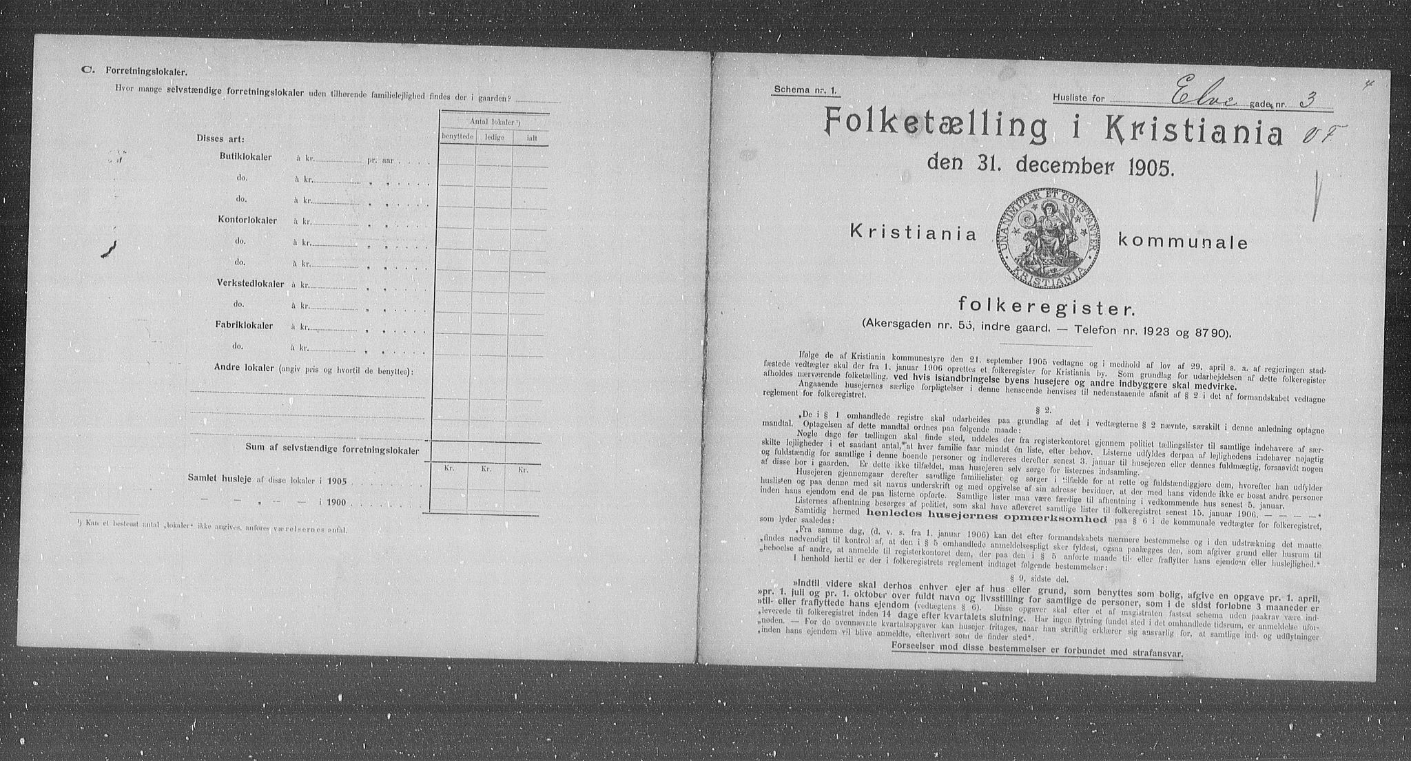 OBA, Municipal Census 1905 for Kristiania, 1905, p. 10503