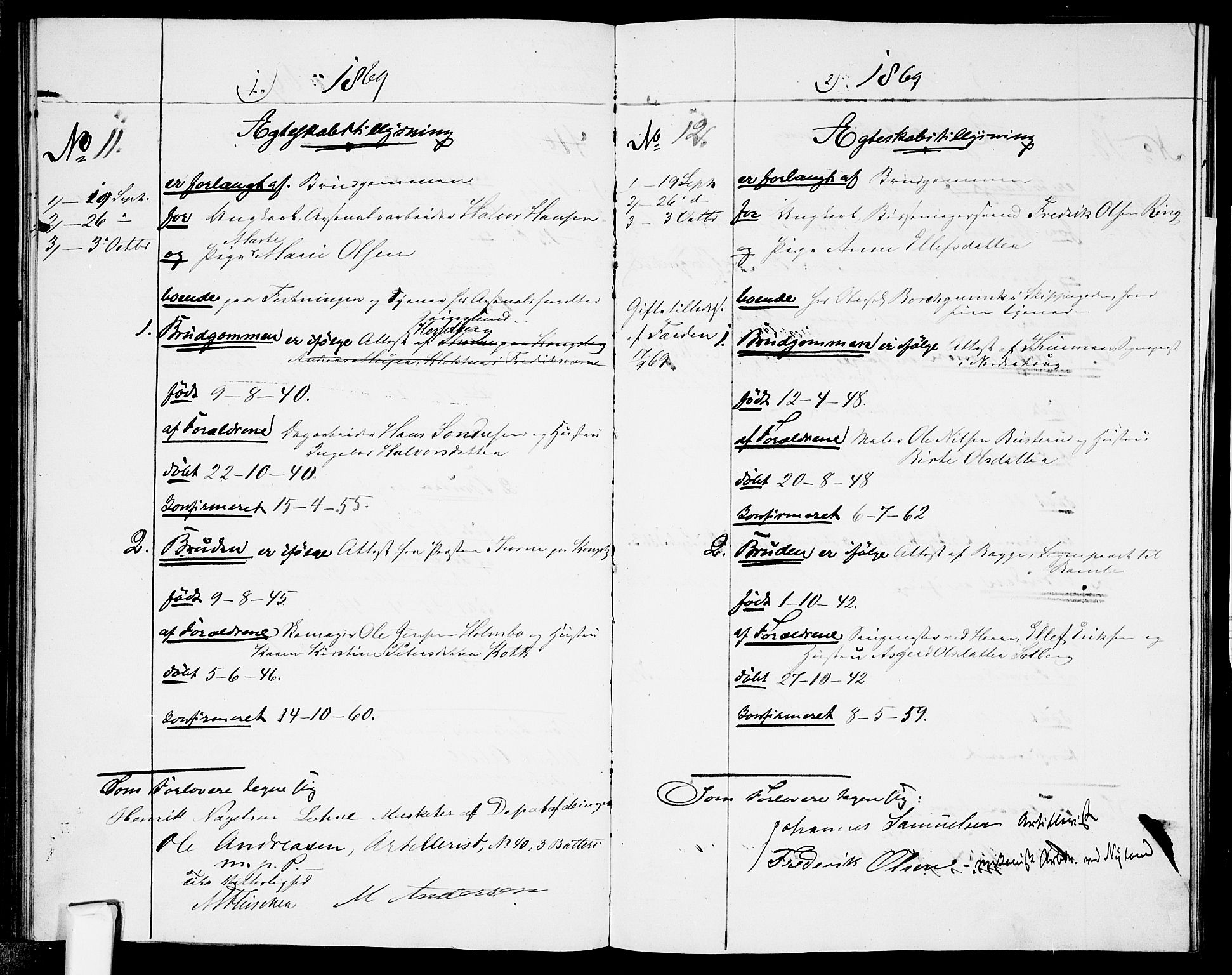 Garnisonsmenigheten Kirkebøker, SAO/A-10846/H/Ha/L0006: Banns register no. I 6, 1856-1872