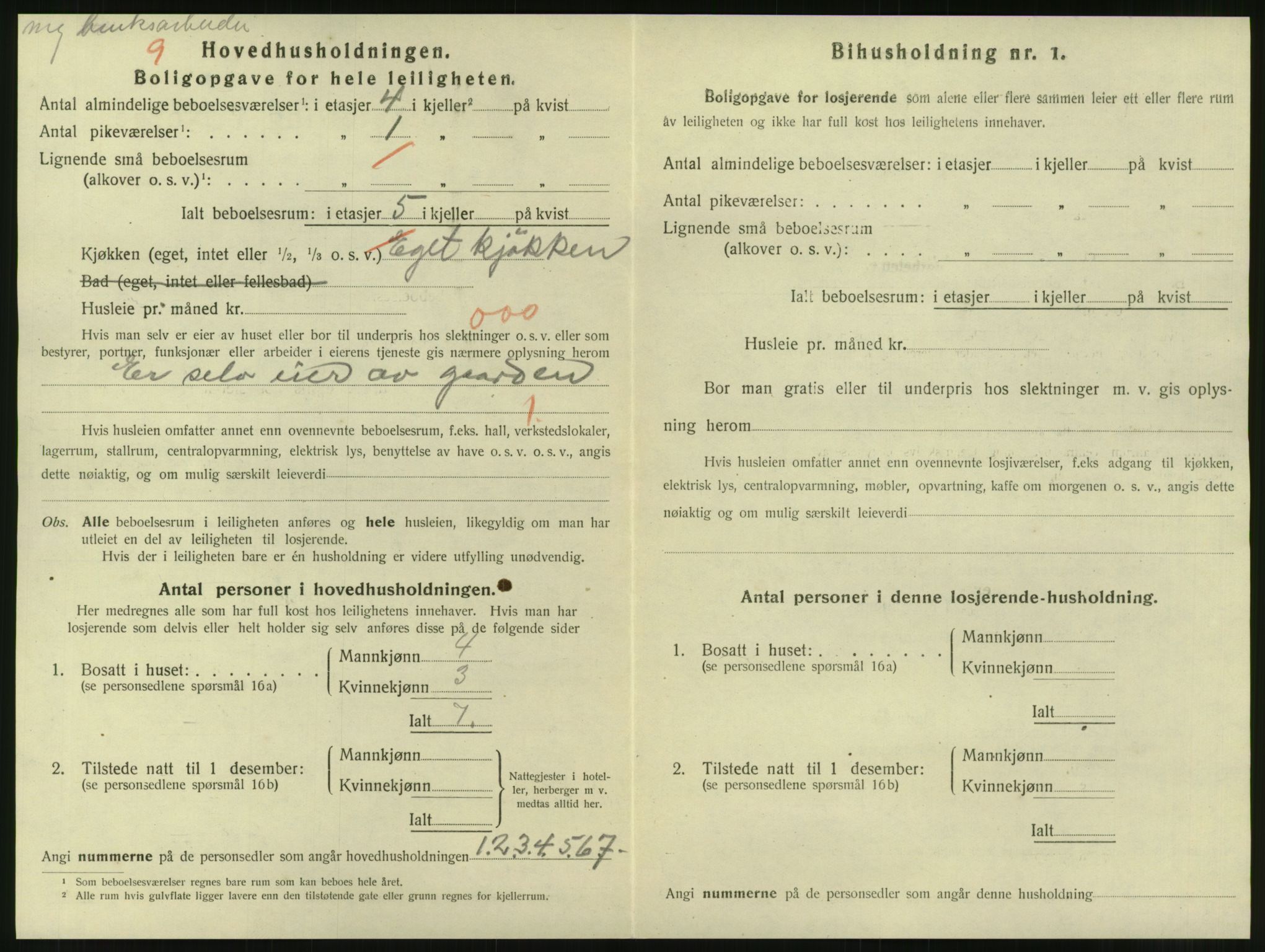 SAT, 1920 census for Steinkjer, 1920, p. 1827