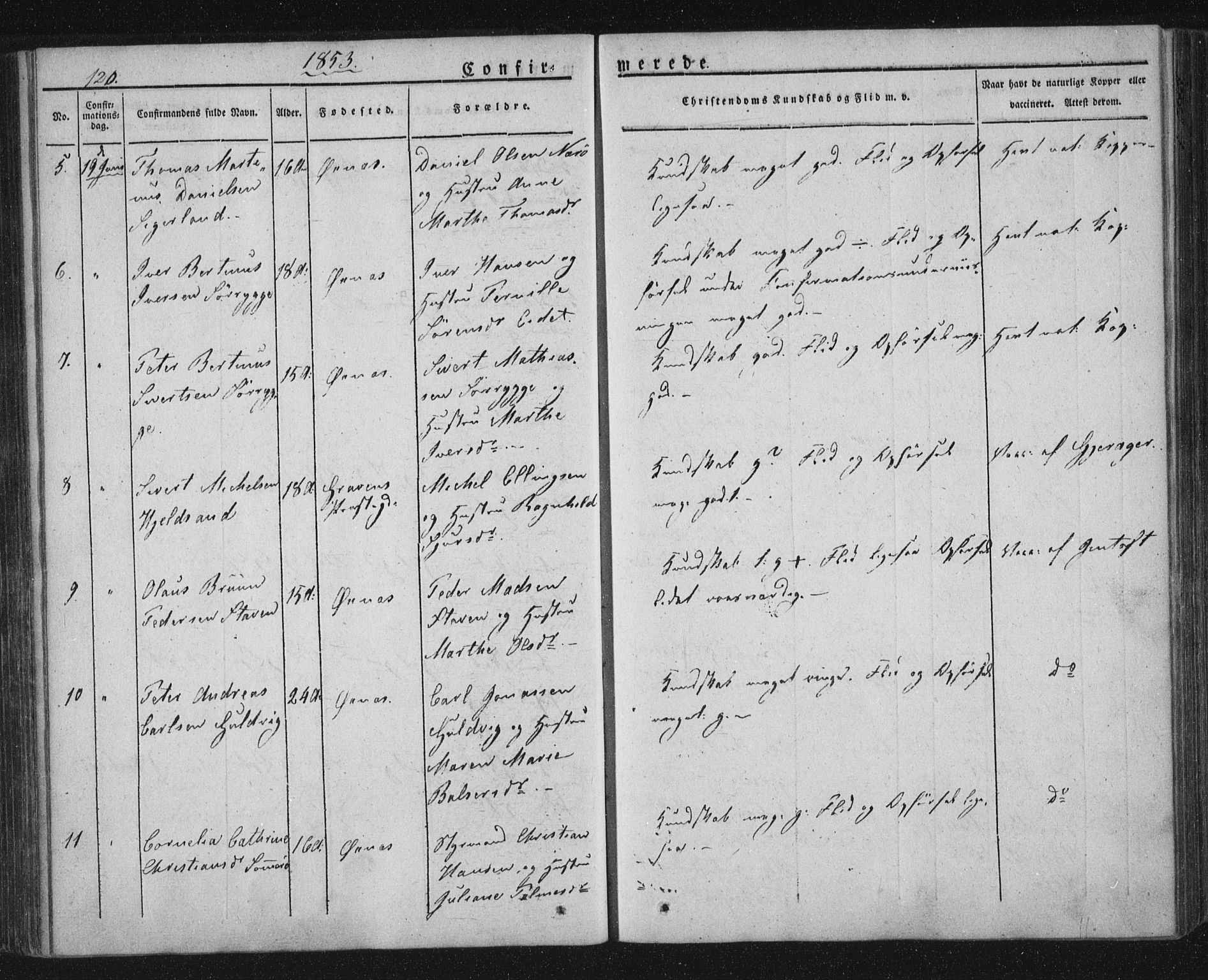 Ministerialprotokoller, klokkerbøker og fødselsregistre - Nordland, AV/SAT-A-1459/893/L1332: Parish register (official) no. 893A05, 1841-1858, p. 120