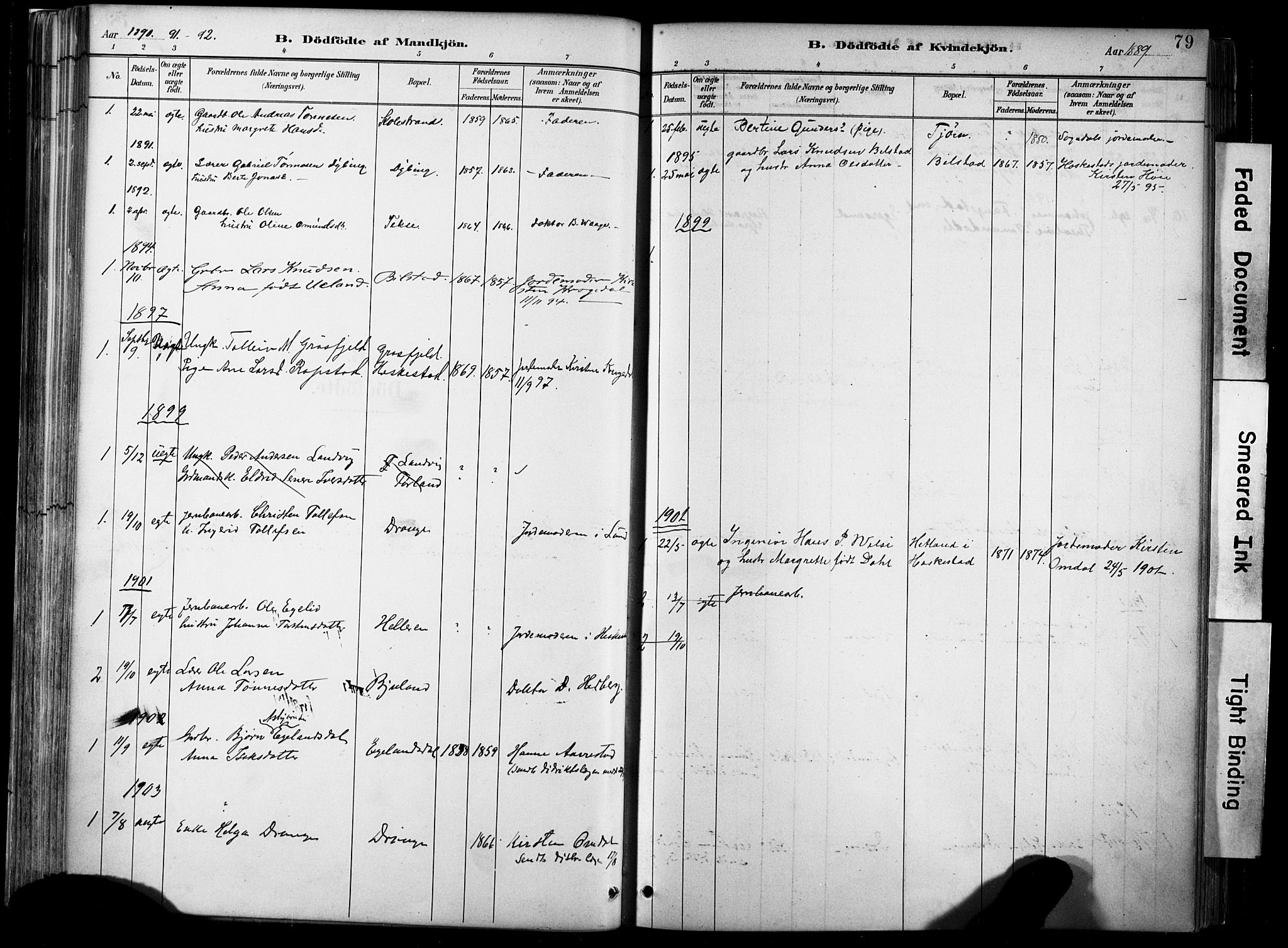 Lund sokneprestkontor, AV/SAST-A-101809/S06/L0012: Parish register (official) no. A 11, 1887-1921, p. 79