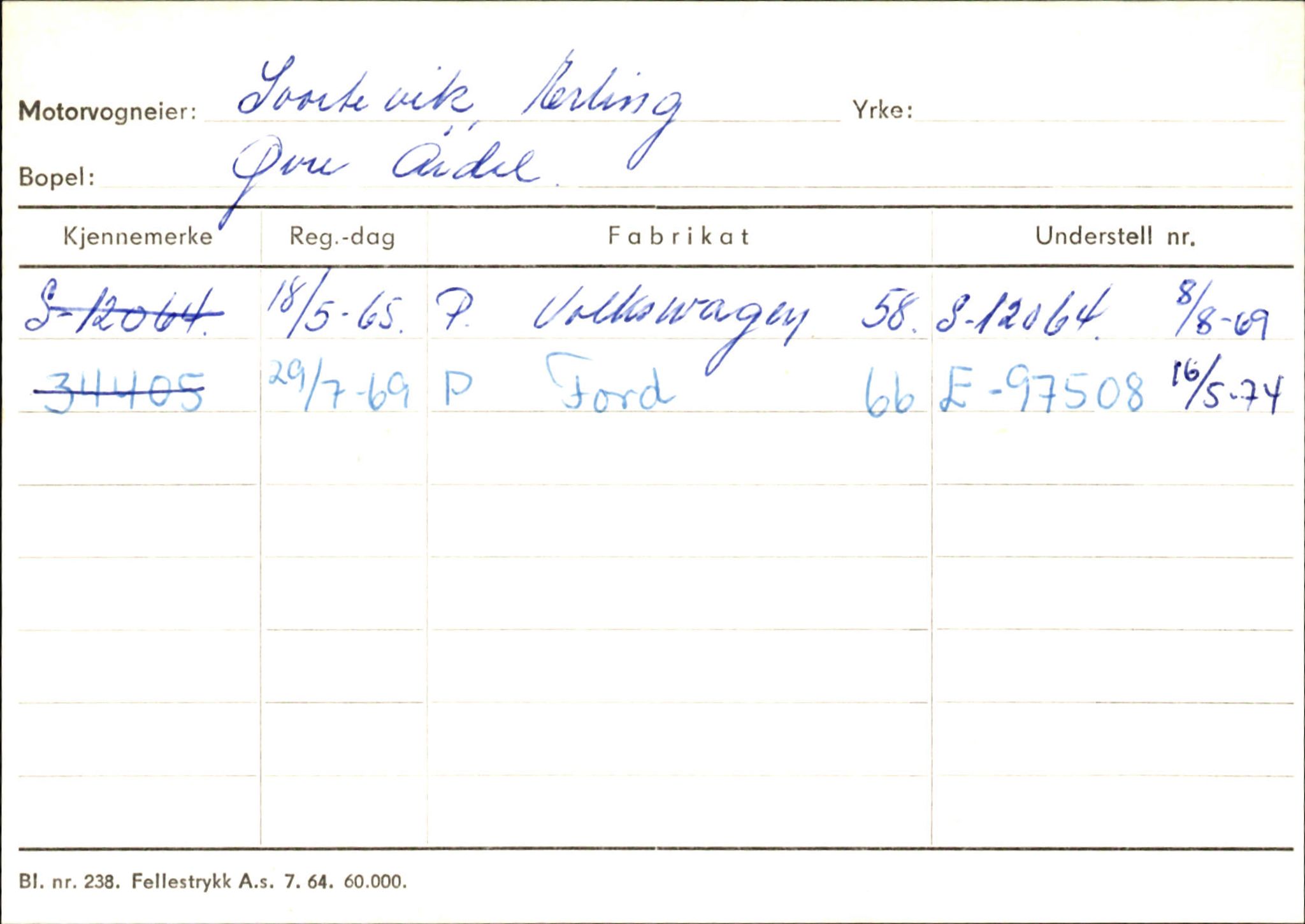 Statens vegvesen, Sogn og Fjordane vegkontor, AV/SAB-A-5301/4/F/L0146: Registerkort Årdal R-Å samt diverse kort, 1945-1975, p. 746