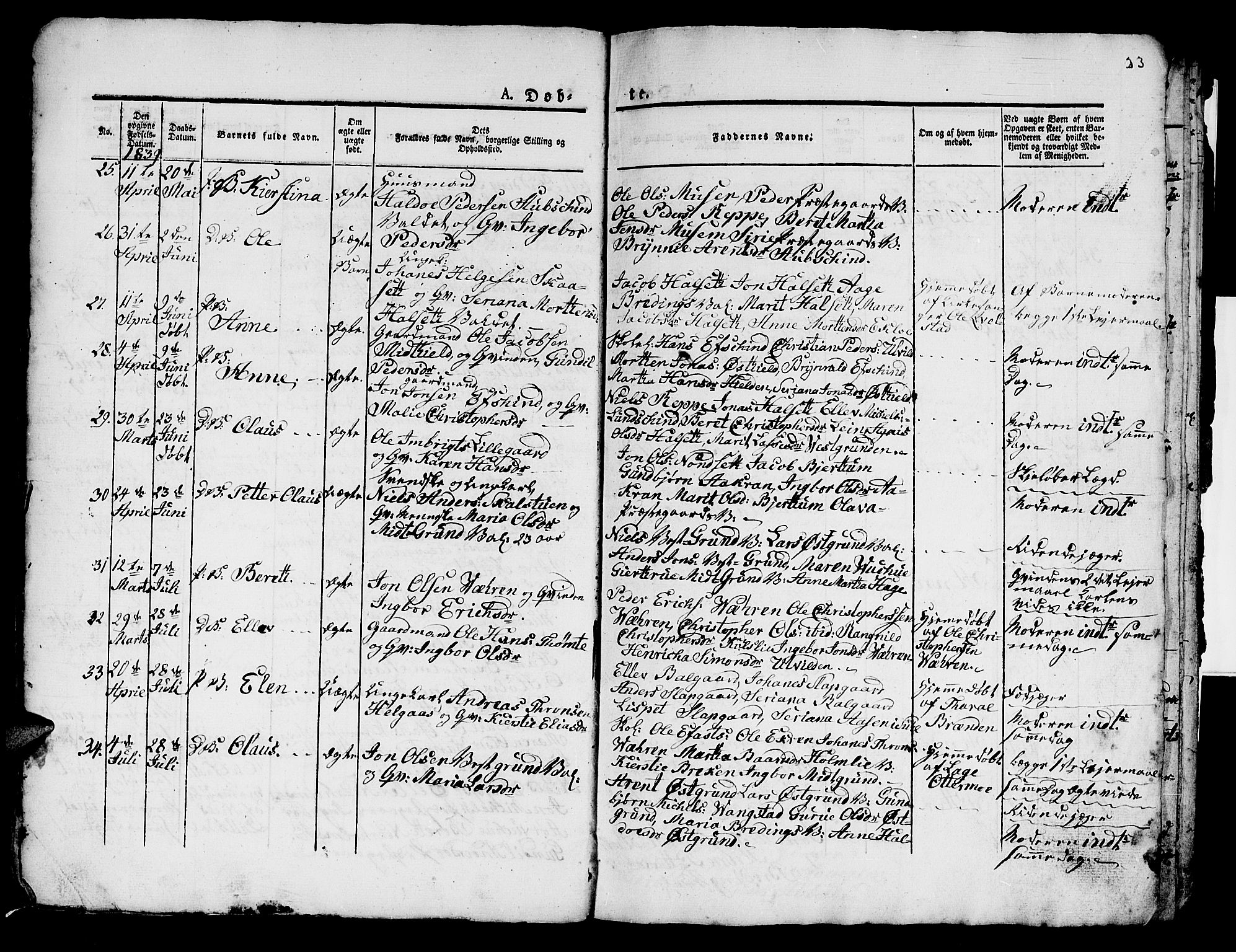 Ministerialprotokoller, klokkerbøker og fødselsregistre - Nord-Trøndelag, SAT/A-1458/724/L0266: Parish register (copy) no. 724C02, 1836-1843, p. 23