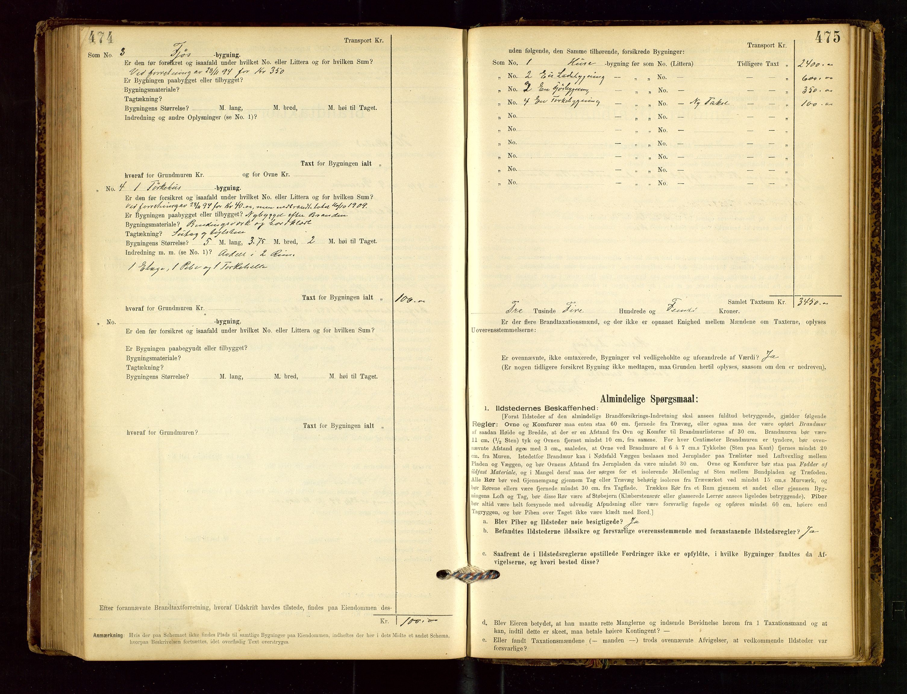 Heskestad lensmannskontor, SAST/A-100304/Gob/L0001: "Brandtaxationsprotokol", 1894-1915, p. 474-475
