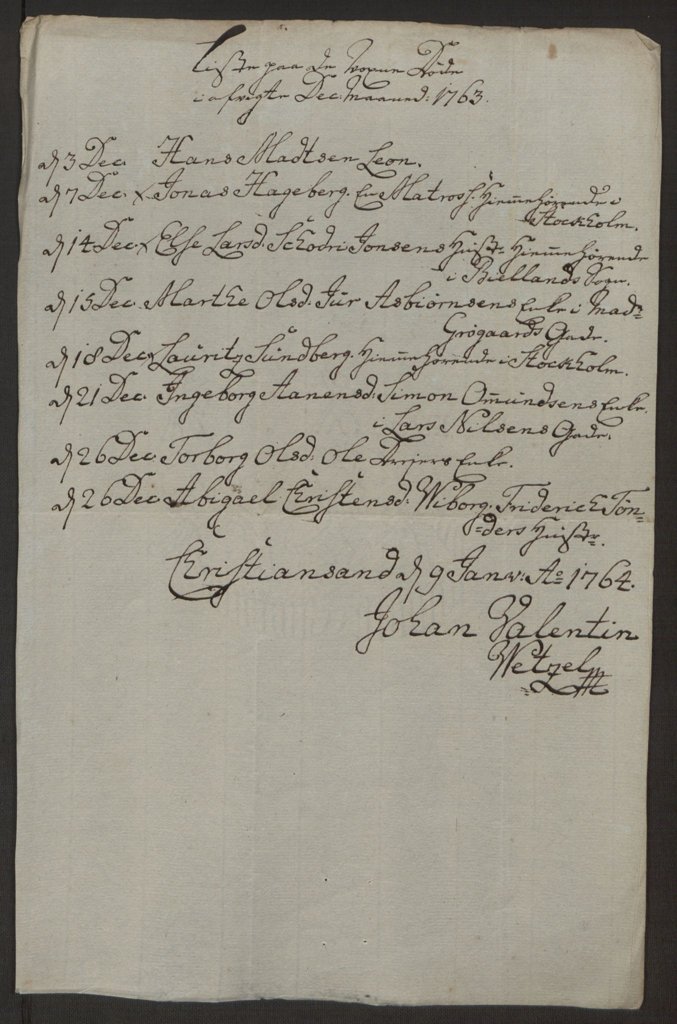 Rentekammeret inntil 1814, Reviderte regnskaper, Byregnskaper, AV/RA-EA-4066/R/Rm/L0265/0001: [M6] Kontribusjonsregnskap / Ekstraskatt, 1762-1764, p. 198