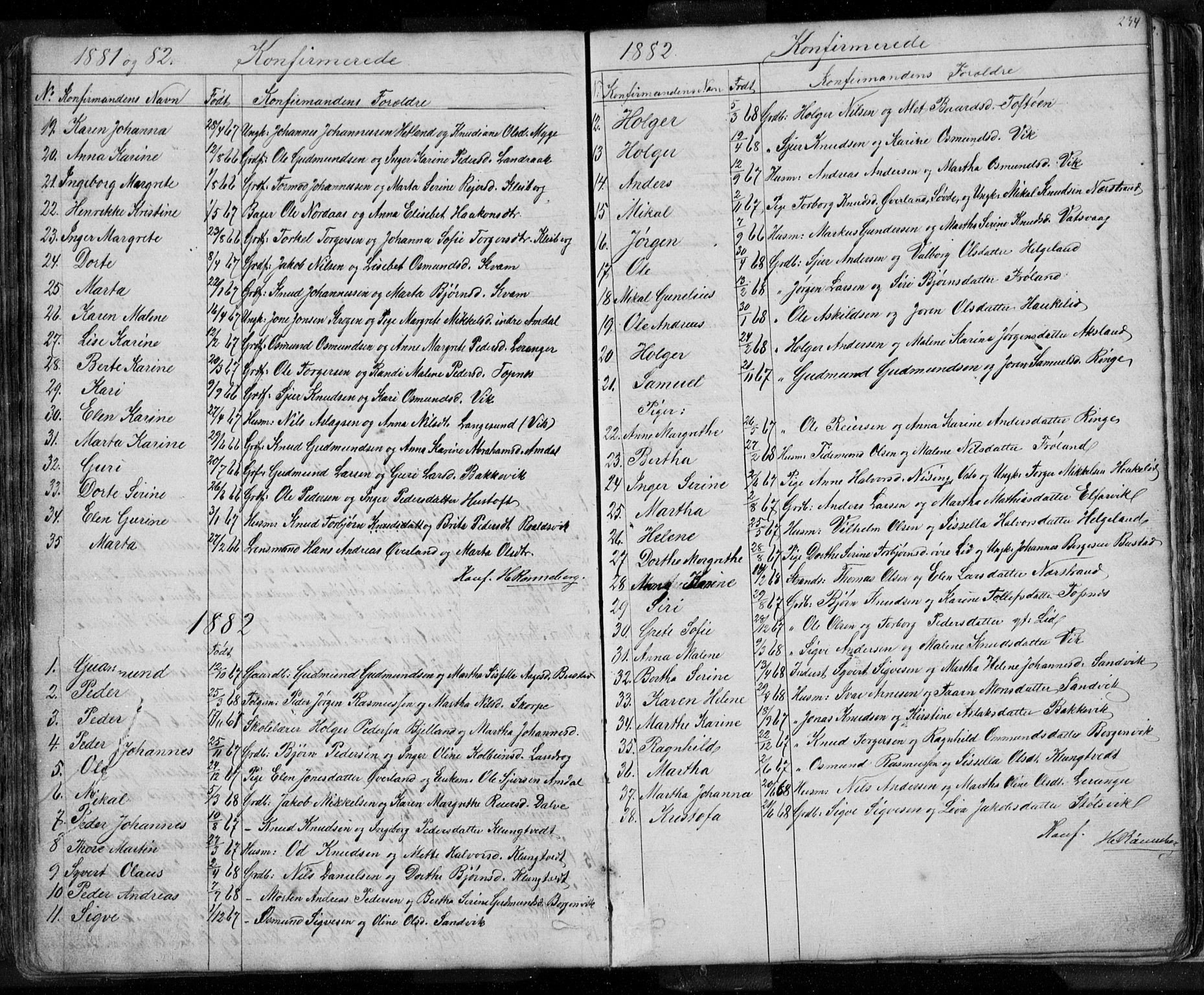 Nedstrand sokneprestkontor, SAST/A-101841/01/V: Parish register (copy) no. B 3, 1848-1933, p. 234