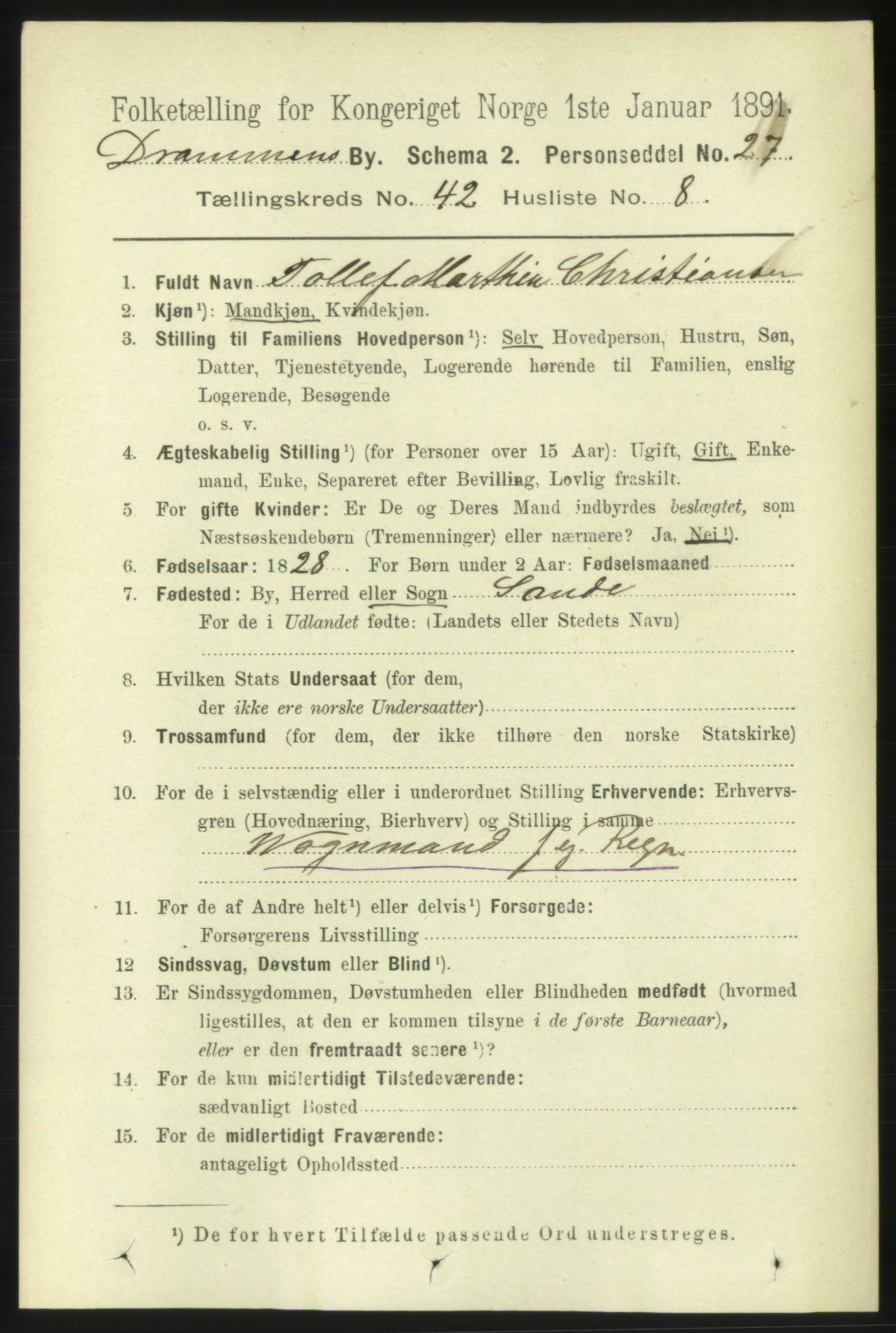 RA, 1891 census for 0602 Drammen, 1891, p. 24575