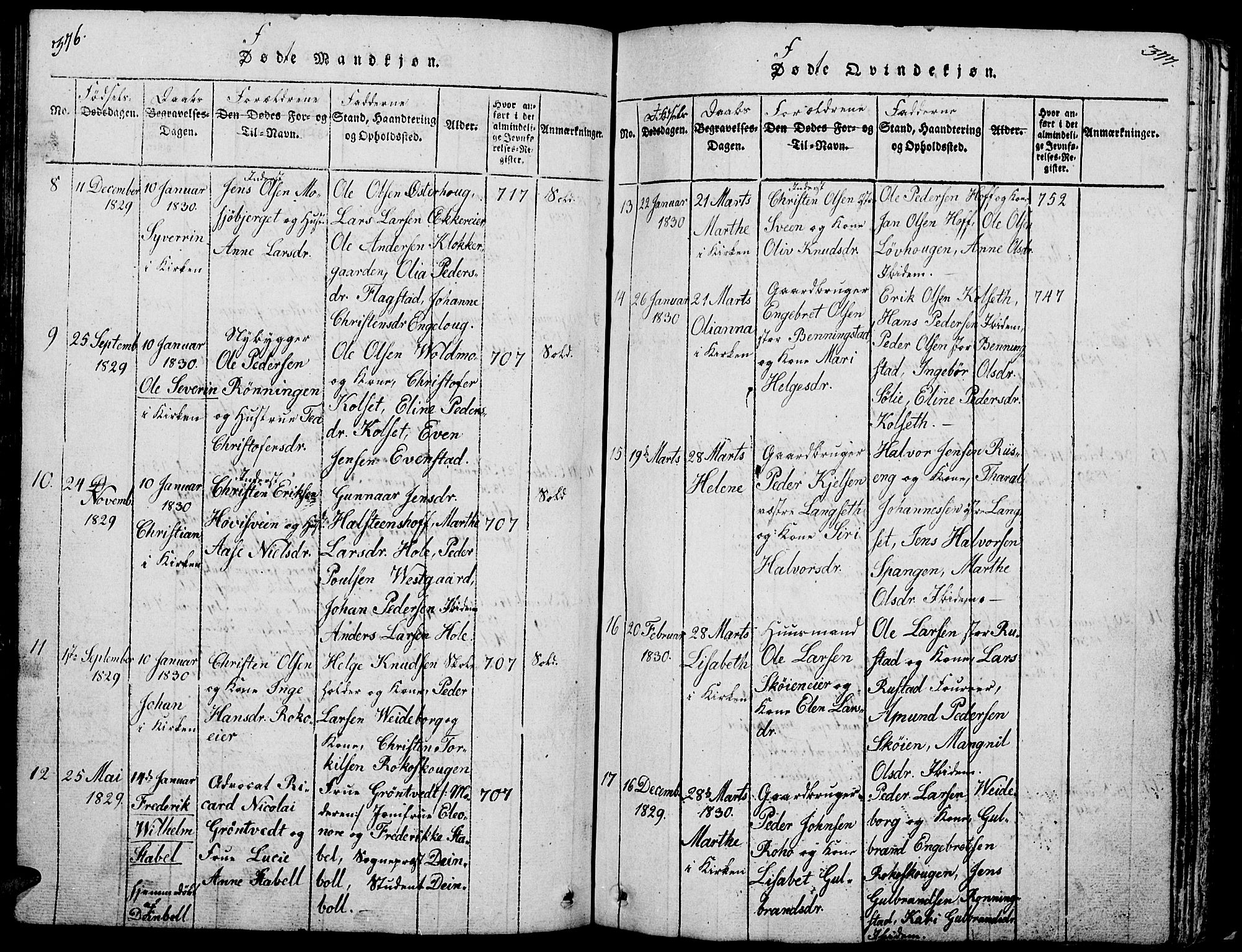 Løten prestekontor, AV/SAH-PREST-022/L/La/L0001: Parish register (copy) no. 1, 1812-1832, p. 376-377