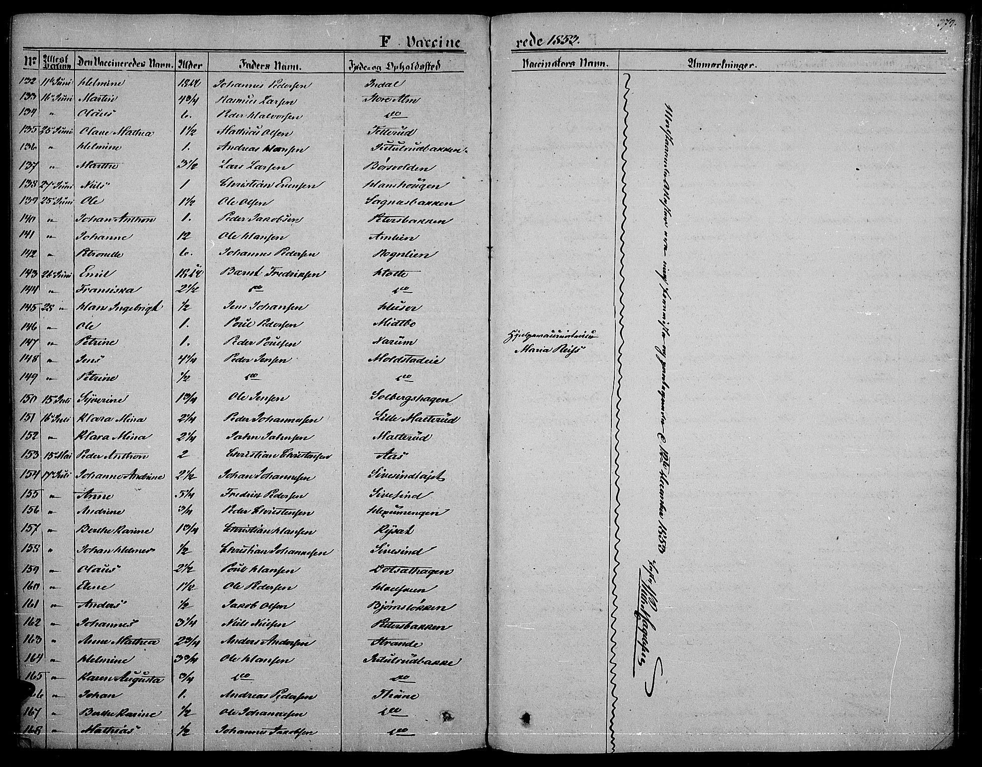 Vestre Toten prestekontor, AV/SAH-PREST-108/H/Ha/Haa/L0005: Parish register (official) no. 5, 1850-1855, p. 379