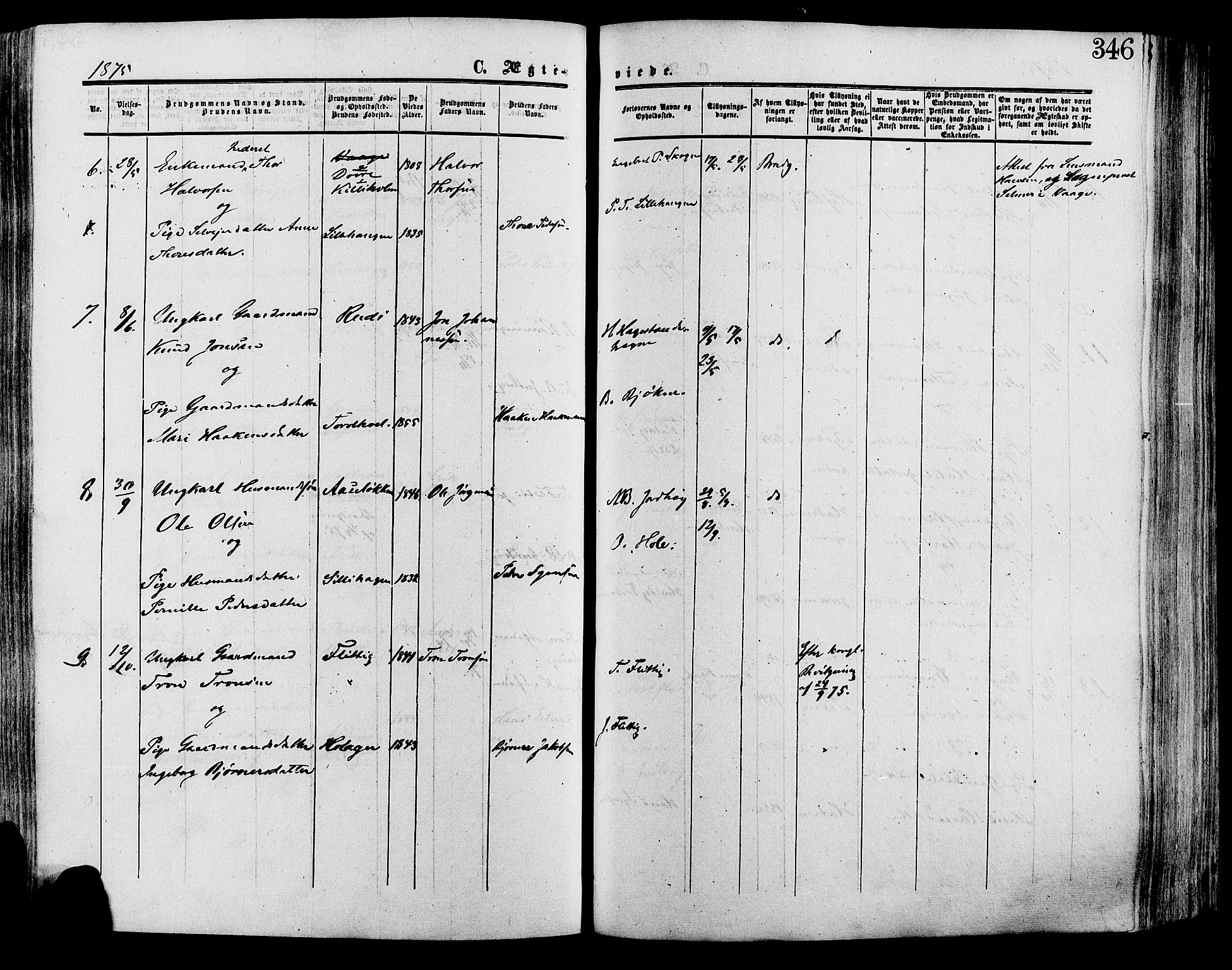 Lesja prestekontor, SAH/PREST-068/H/Ha/Haa/L0008: Parish register (official) no. 8, 1854-1880, p. 346