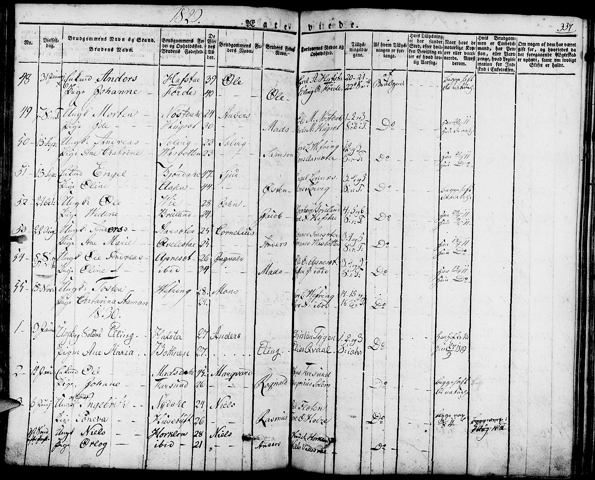 Førde sokneprestembete, SAB/A-79901/H/Haa/Haaa/L0006: Parish register (official) no. A 6, 1821-1842, p. 337