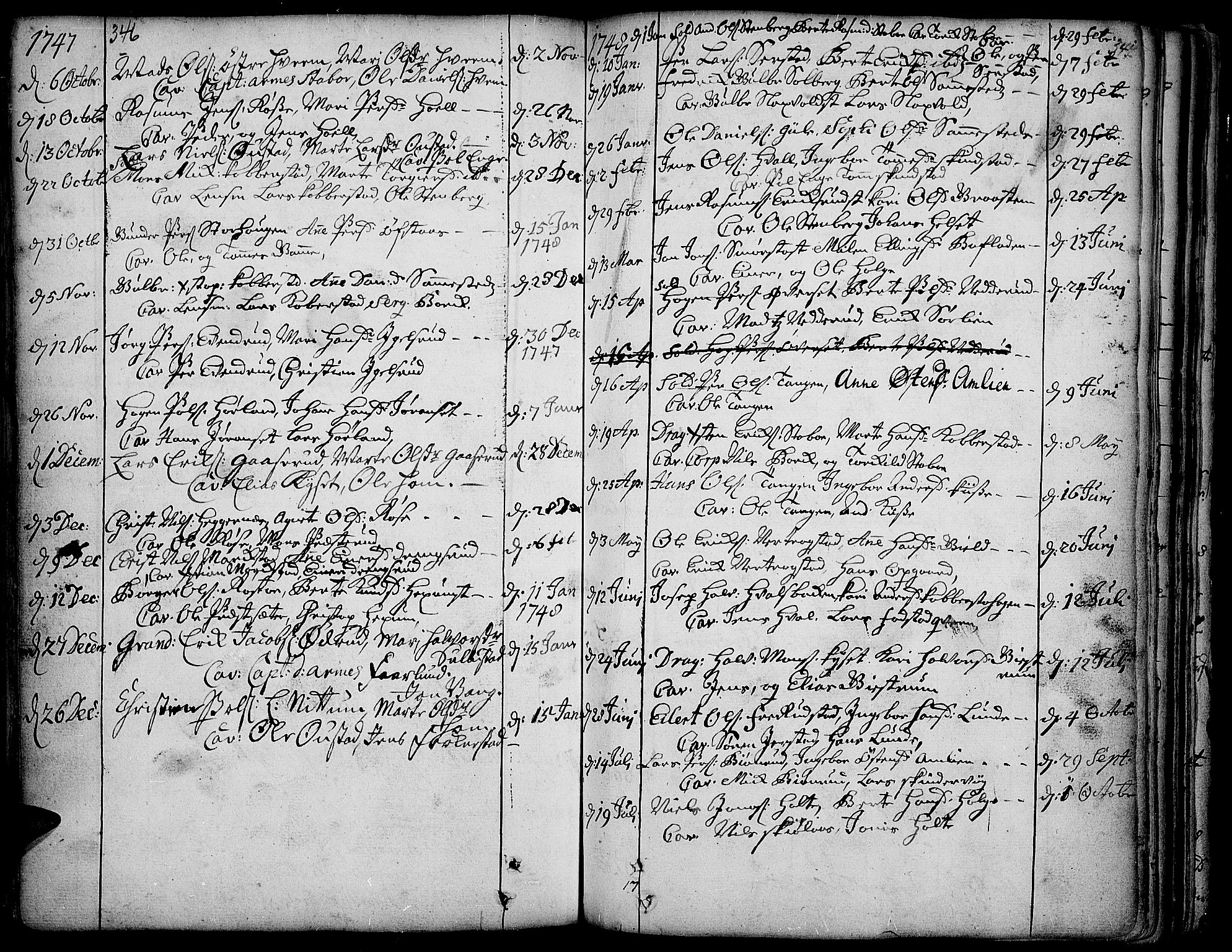 Toten prestekontor, SAH/PREST-102/H/Ha/Haa/L0003: Parish register (official) no. 3, 1734-1751, p. 346-347