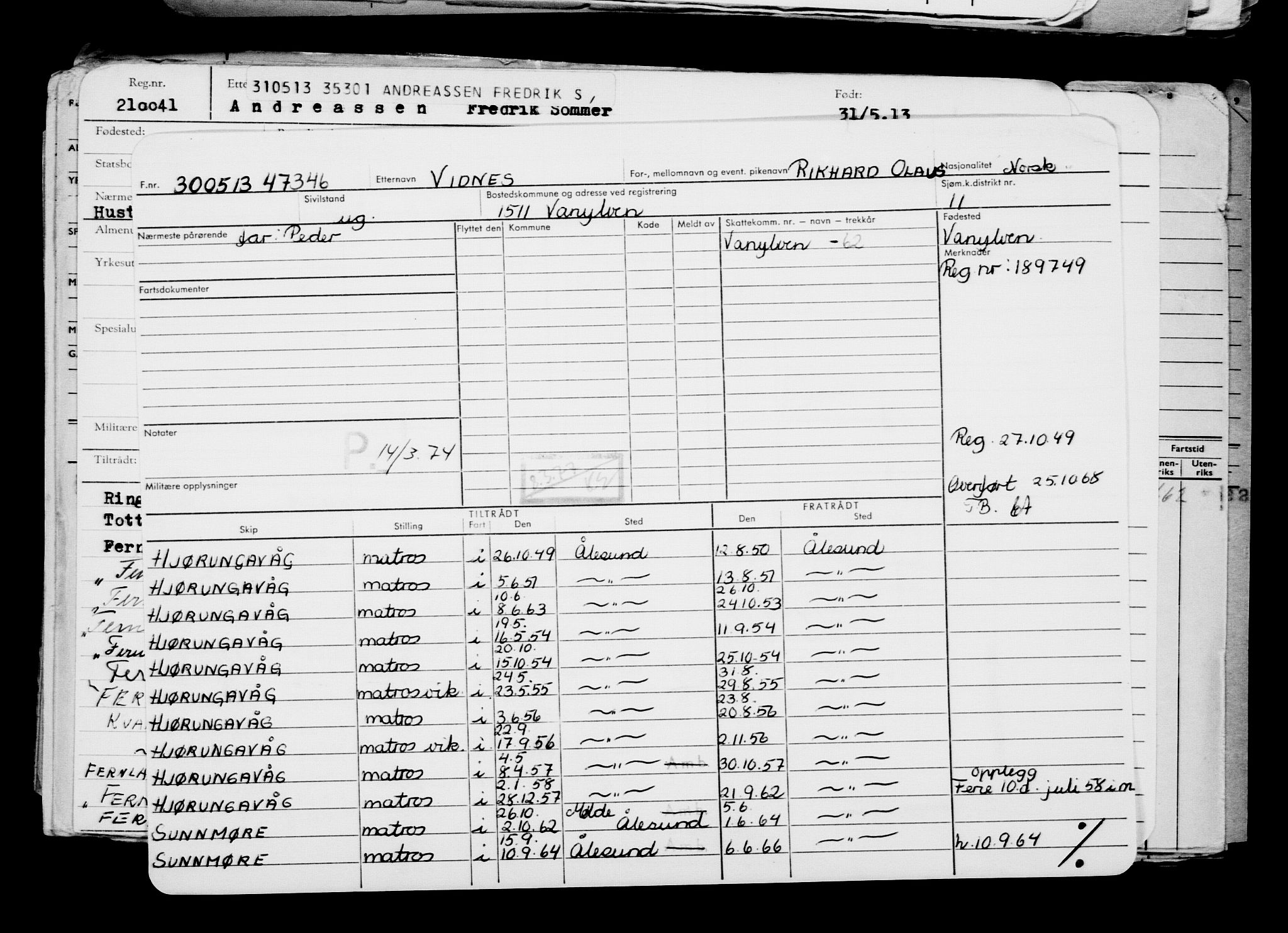 Direktoratet for sjømenn, AV/RA-S-3545/G/Gb/L0112: Hovedkort, 1913, p. 935