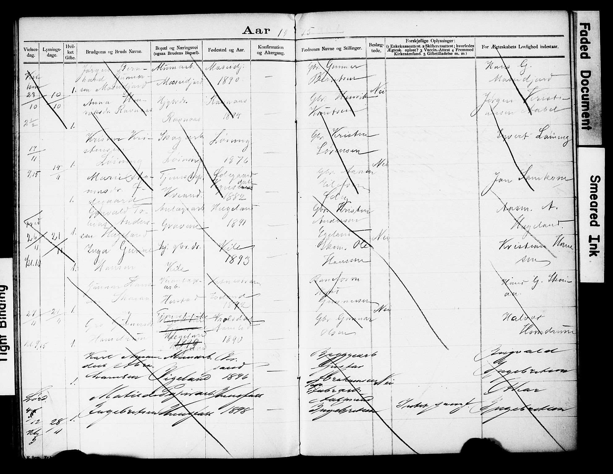 Vennesla sokneprestkontor, AV/SAK-1111-0045/J/L0032/0004: Banns register no. II 5 2, 1892-1917, p. 83