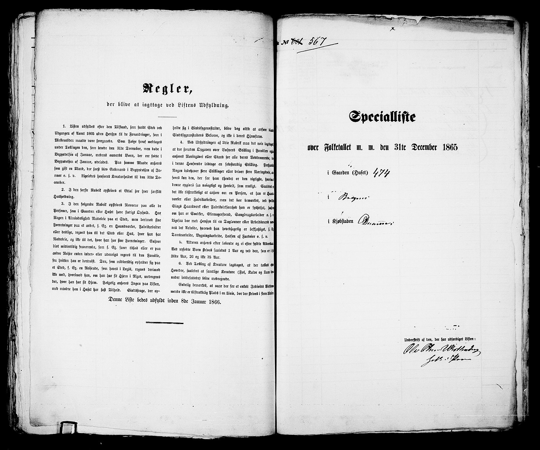 RA, 1865 census for Bragernes in Drammen, 1865, p. 1177