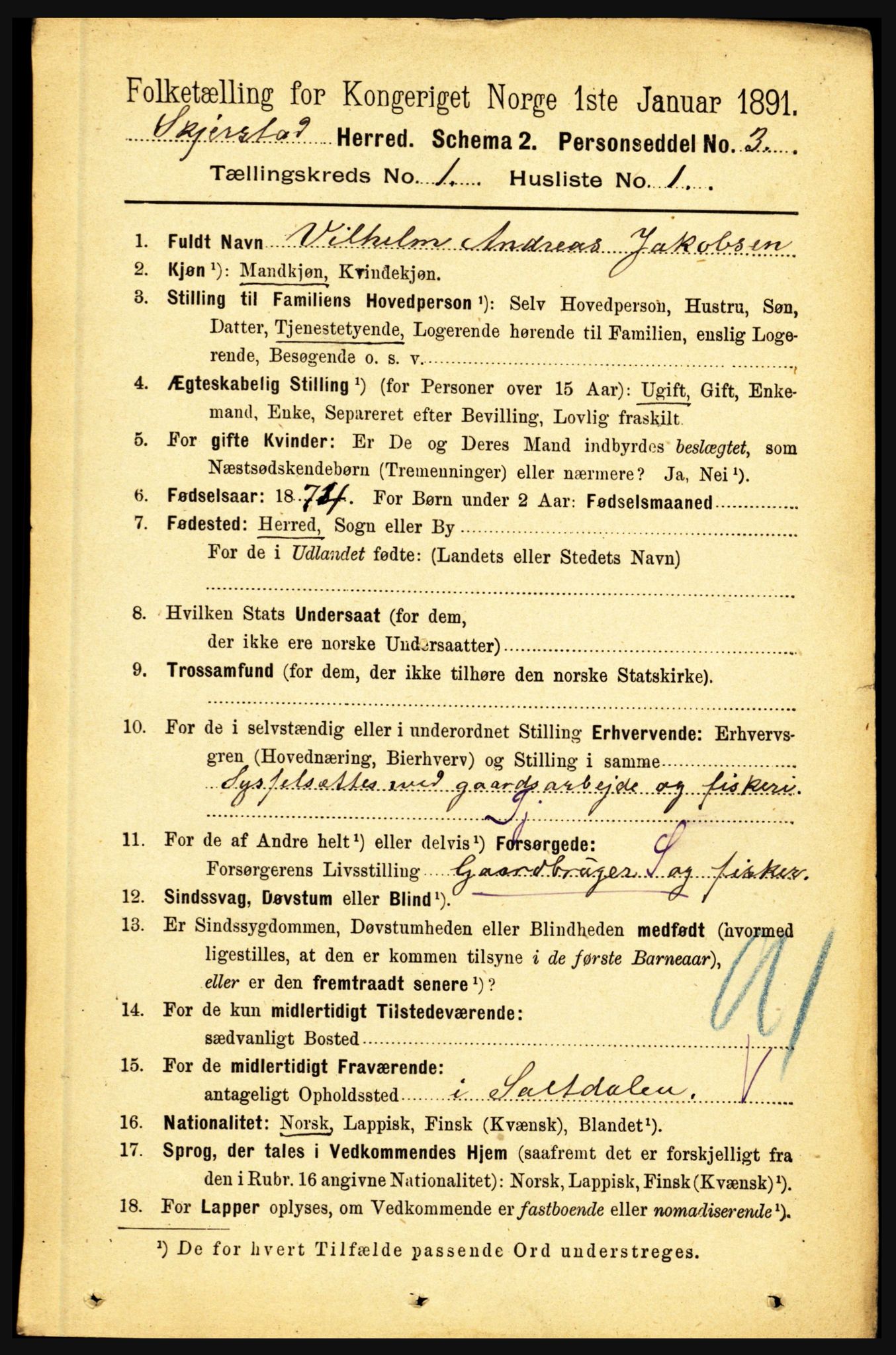 RA, 1891 census for 1842 Skjerstad, 1891, p. 72