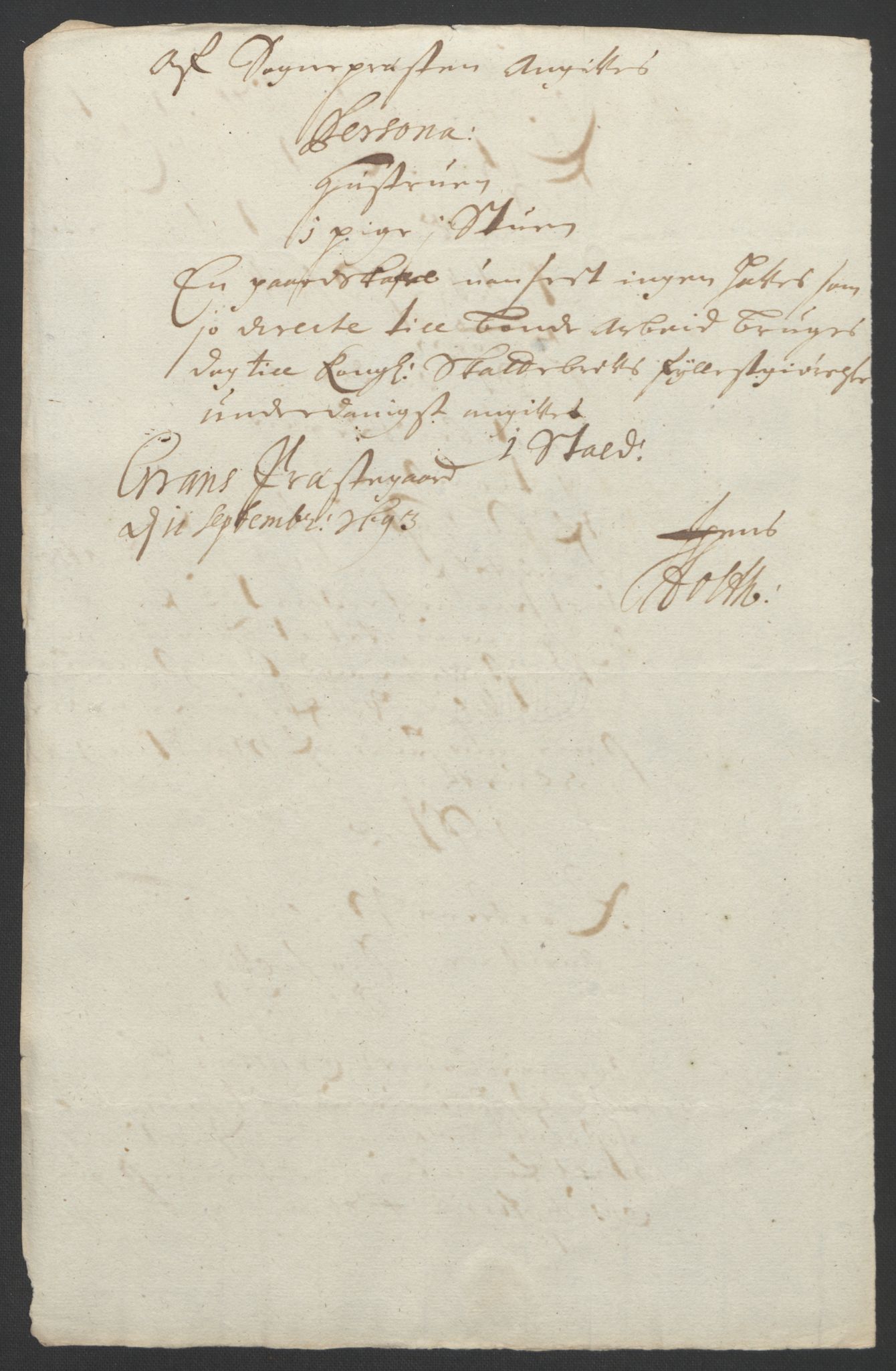 Rentekammeret inntil 1814, Reviderte regnskaper, Fogderegnskap, AV/RA-EA-4092/R18/L1292: Fogderegnskap Hadeland, Toten og Valdres, 1693-1694, p. 135