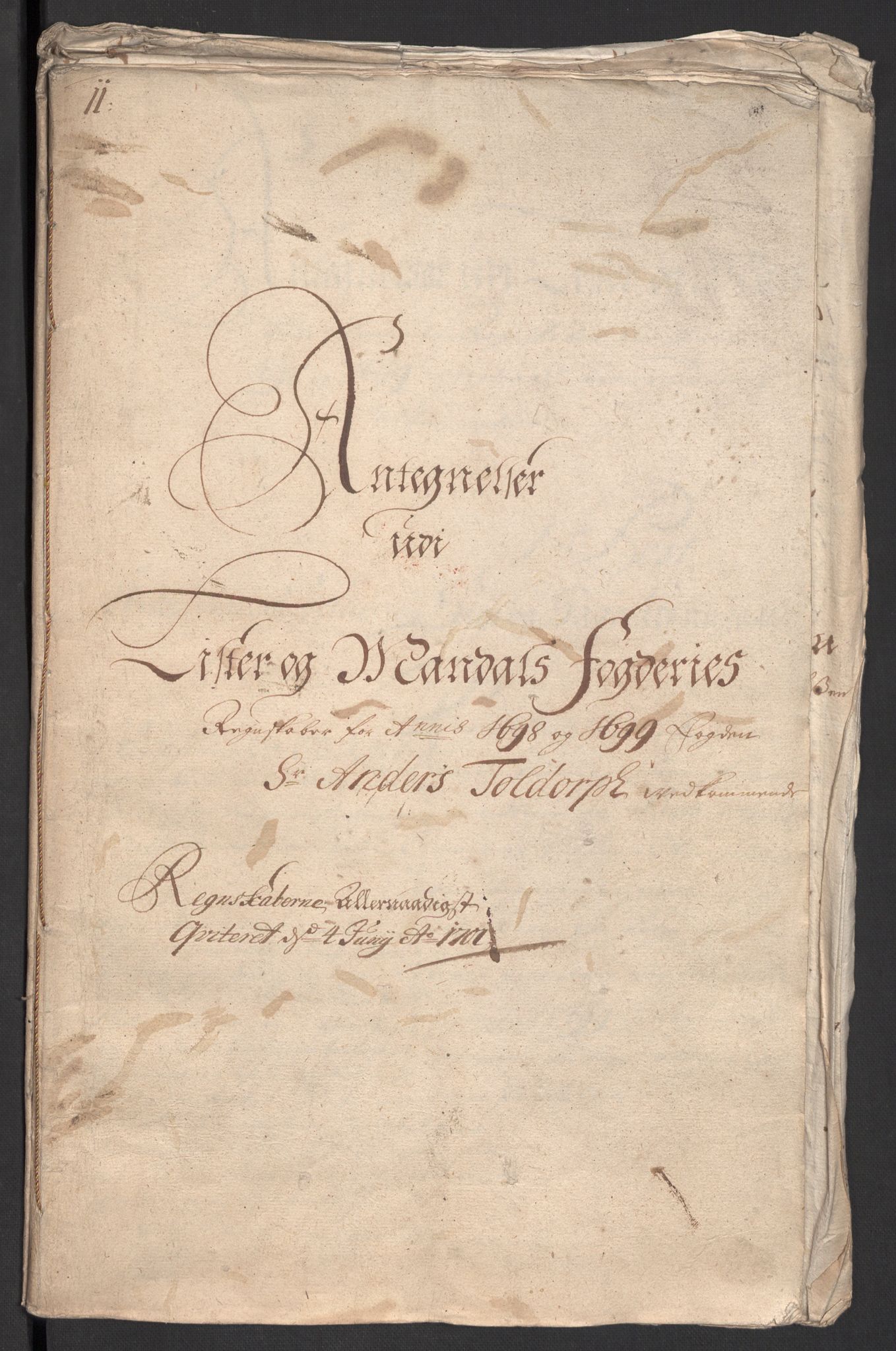 Rentekammeret inntil 1814, Reviderte regnskaper, Fogderegnskap, RA/EA-4092/R43/L2547: Fogderegnskap Lista og Mandal, 1698-1699, p. 329