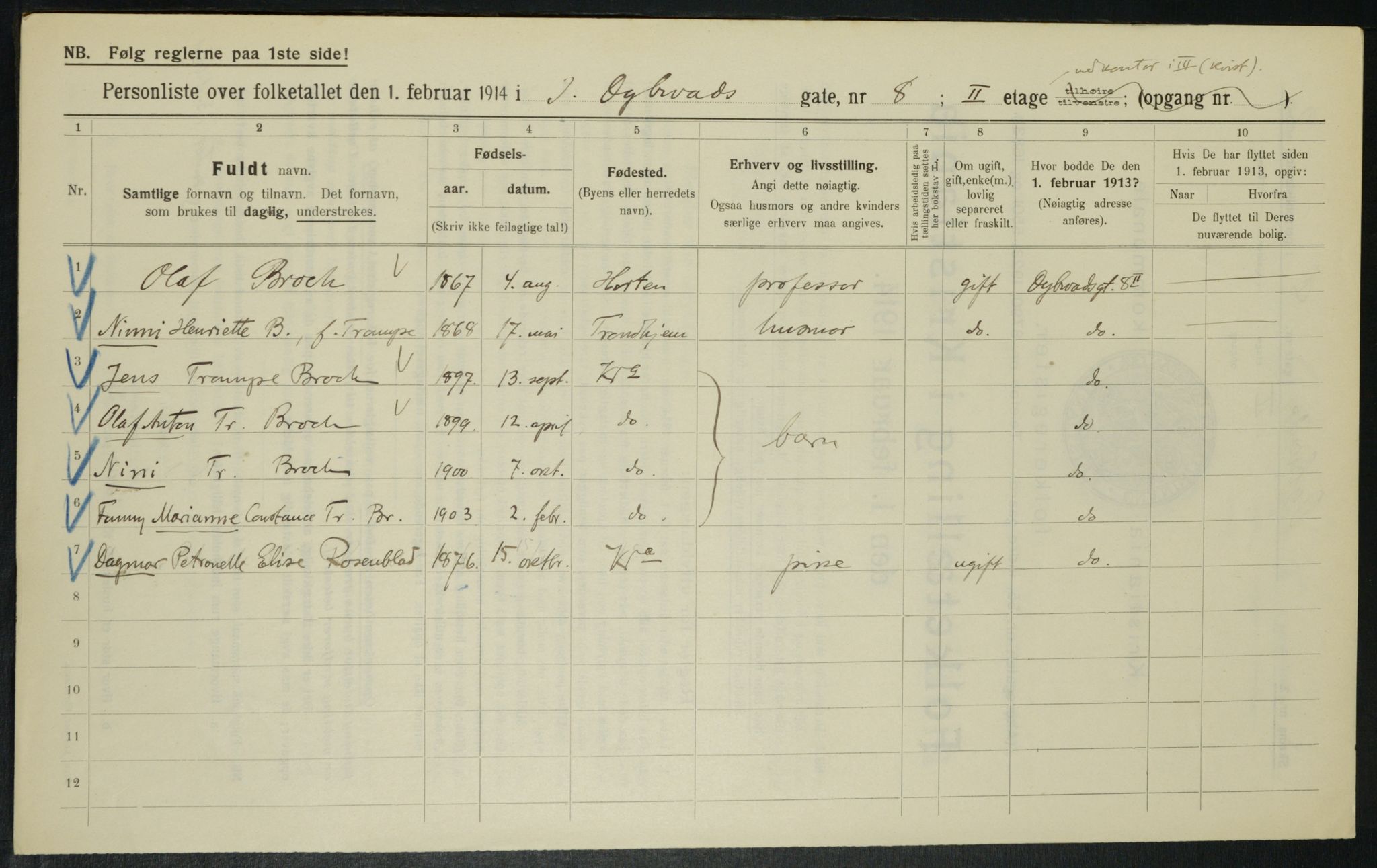 OBA, Municipal Census 1914 for Kristiania, 1914, p. 17725