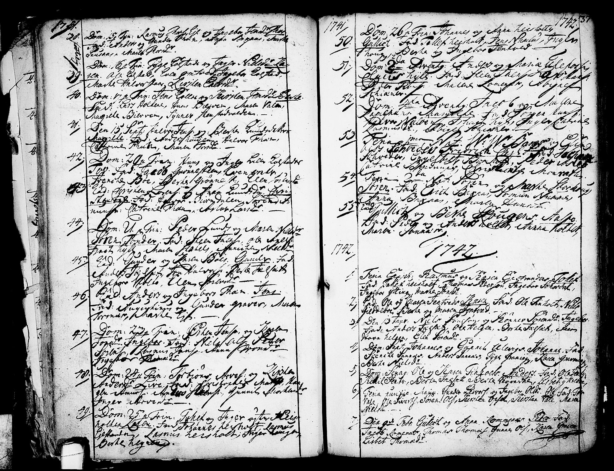 Holla kirkebøker, SAKO/A-272/F/Fa/L0001: Parish register (official) no. 1, 1717-1779, p. 37