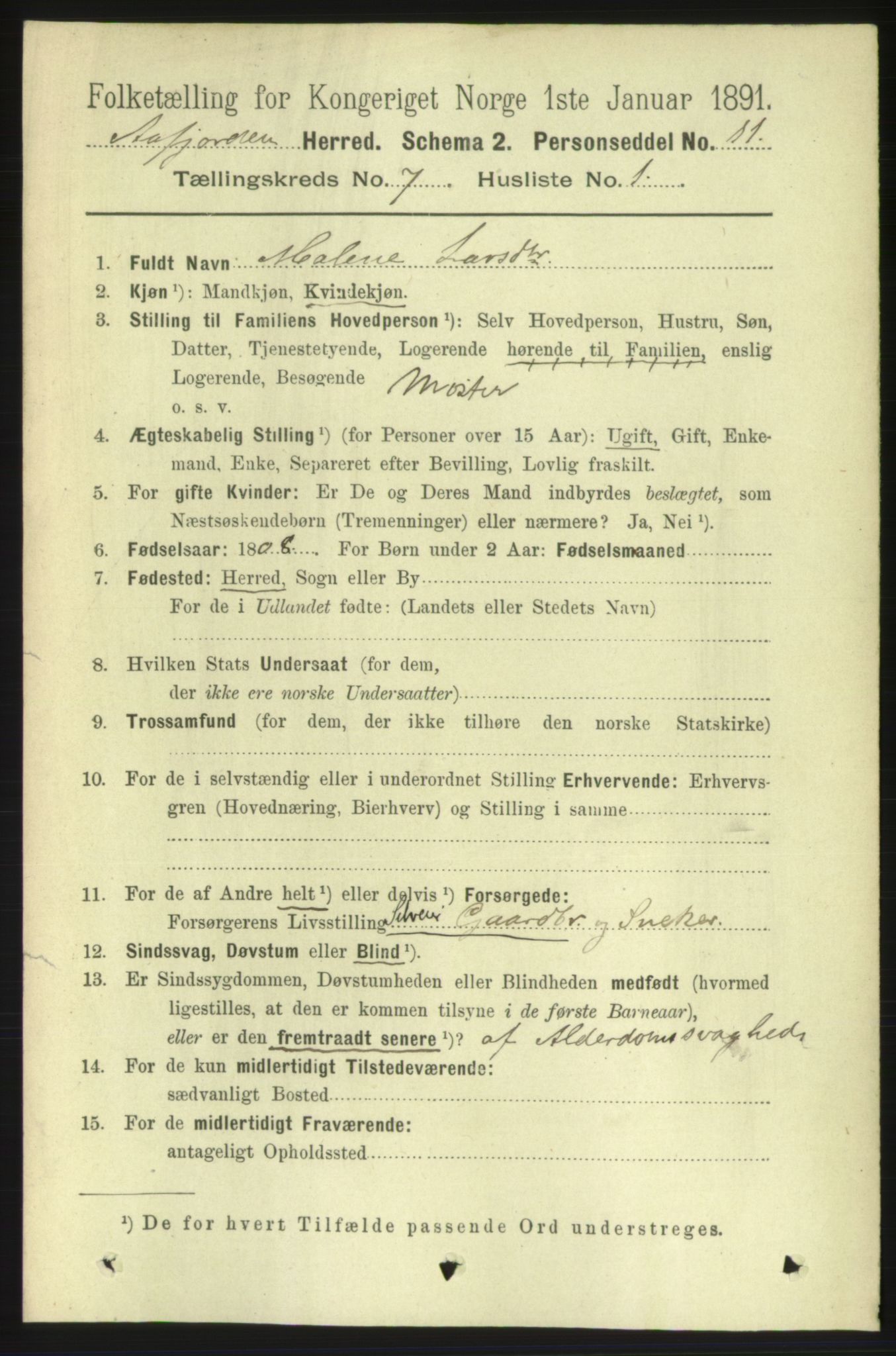 RA, 1891 census for 1630 Åfjord, 1891, p. 1716