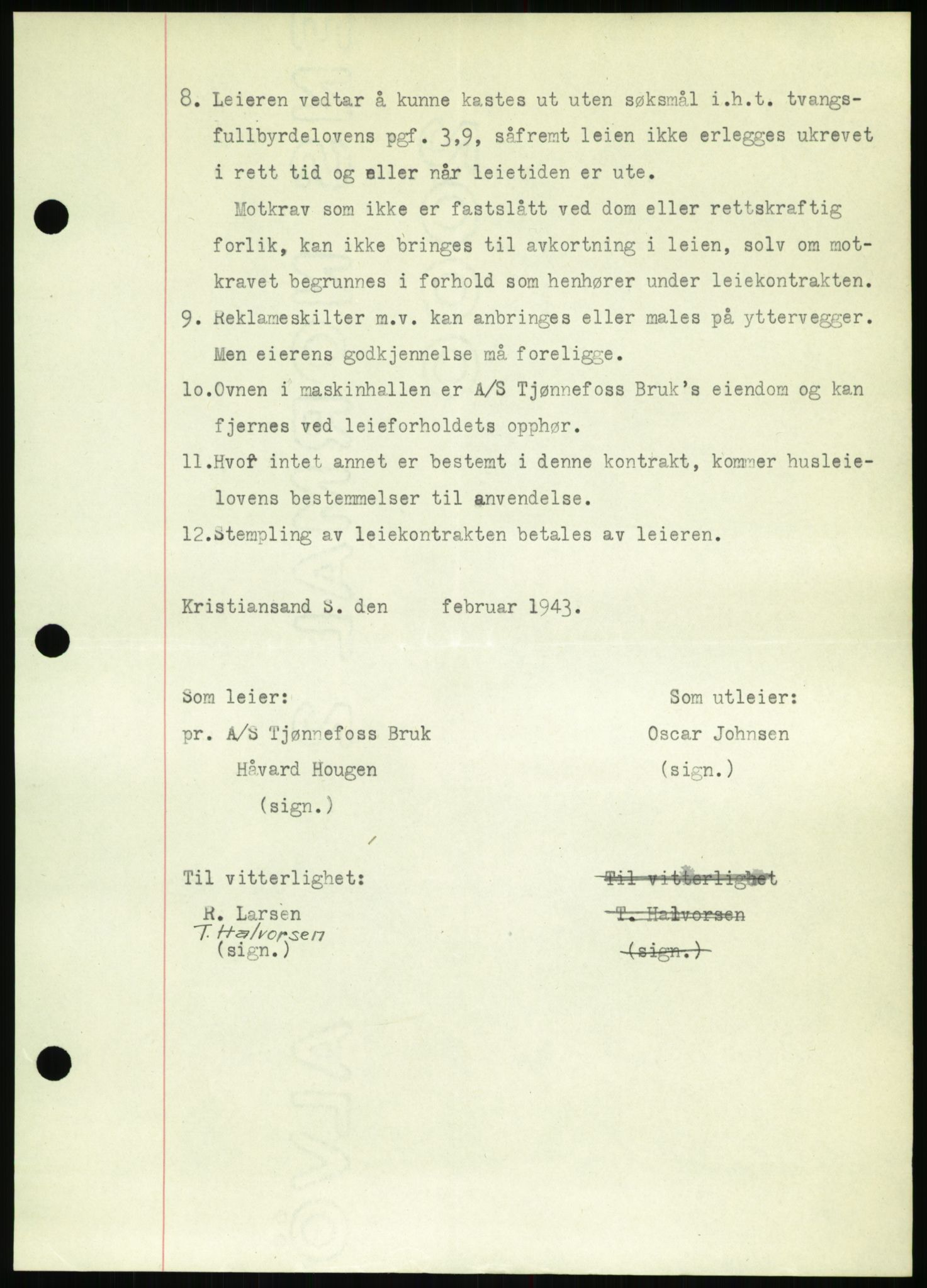 Torridal sorenskriveri, SAK/1221-0012/G/Gb/Gbb/L0009: Mortgage book no. 53b, 1942-1943, Diary no: : 159/1943