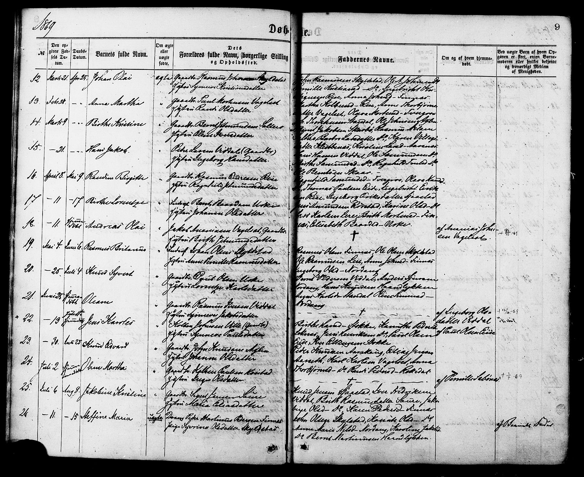 Ministerialprotokoller, klokkerbøker og fødselsregistre - Møre og Romsdal, AV/SAT-A-1454/515/L0210: Parish register (official) no. 515A06, 1868-1885, p. 9