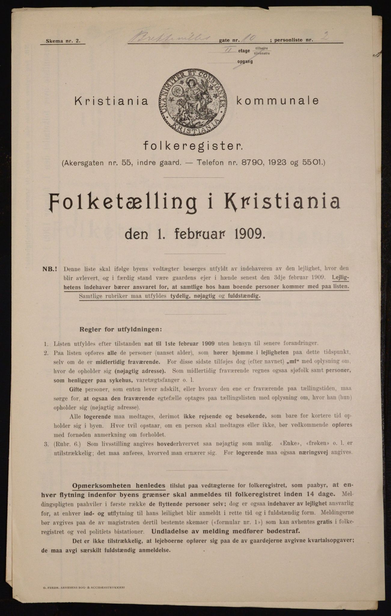 OBA, Municipal Census 1909 for Kristiania, 1909, p. 8186