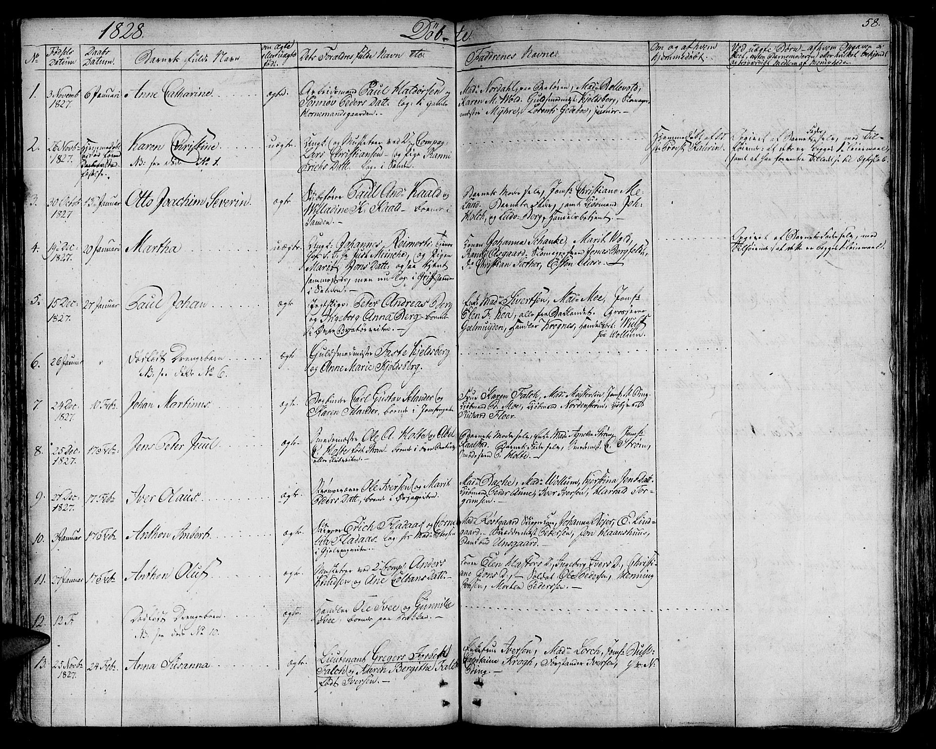 Ministerialprotokoller, klokkerbøker og fødselsregistre - Sør-Trøndelag, SAT/A-1456/602/L0108: Parish register (official) no. 602A06, 1821-1839, p. 58