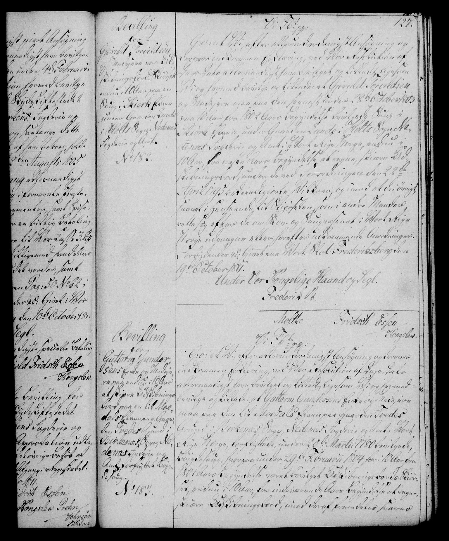 Rentekammeret, Kammerkanselliet, AV/RA-EA-3111/G/Gg/Gga/L0020: Norsk ekspedisjonsprotokoll med register (merket RK 53.20), 1811-1814, p. 127