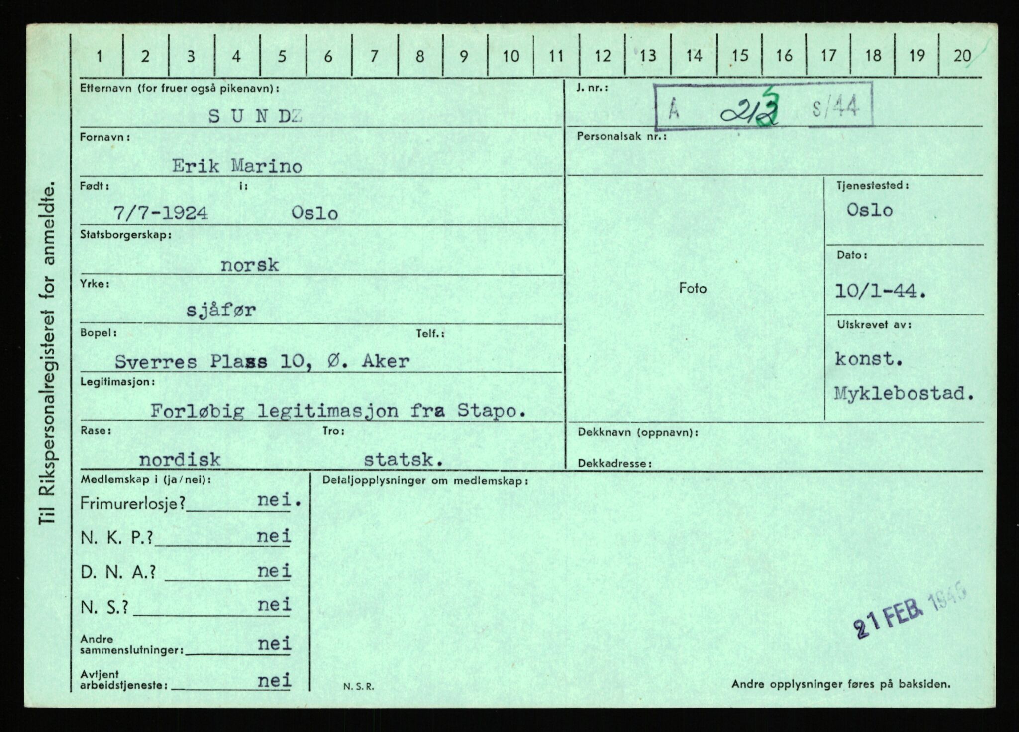 Statspolitiet - Hovedkontoret / Osloavdelingen, AV/RA-S-1329/C/Ca/L0014: Seterlien - Svartås, 1943-1945, p. 4684