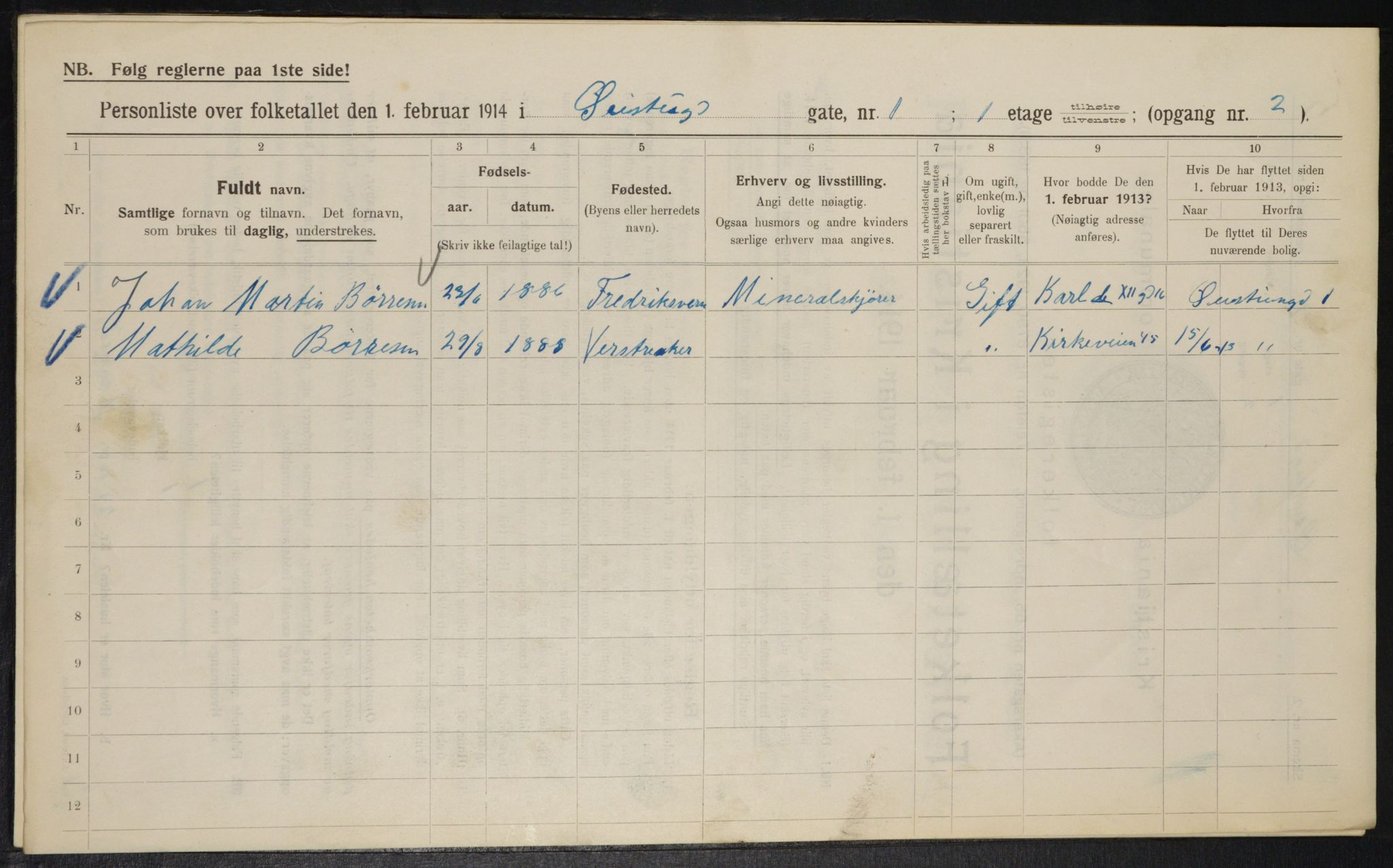 OBA, Municipal Census 1914 for Kristiania, 1914, p. 131299