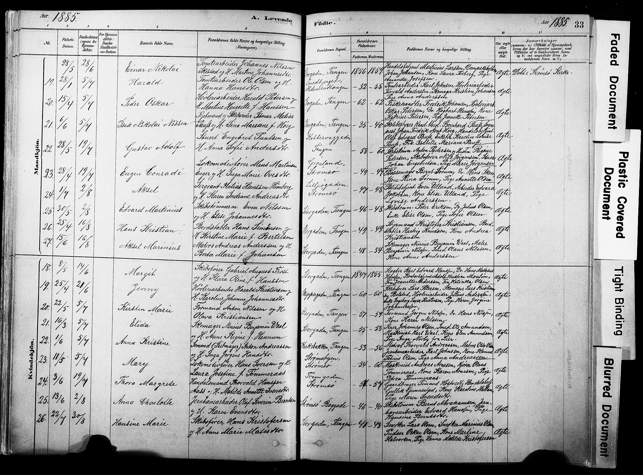 Strømsø kirkebøker, AV/SAKO-A-246/F/Fb/L0006: Parish register (official) no. II 6, 1879-1910, p. 33