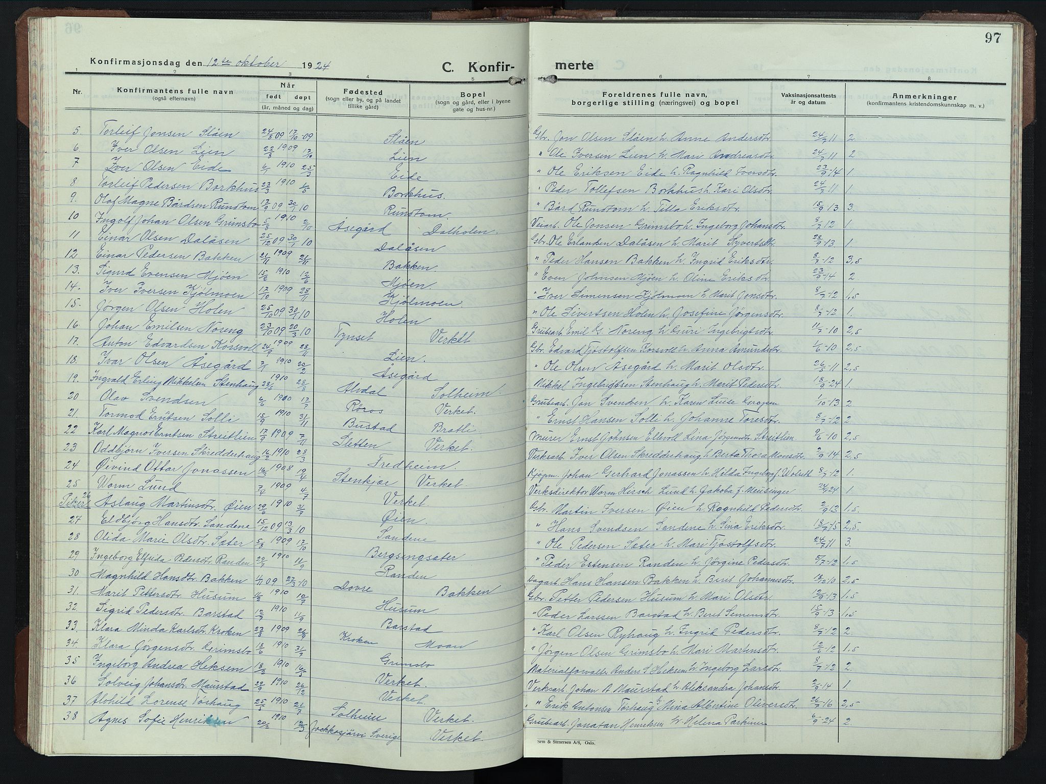 Alvdal prestekontor, AV/SAH-PREST-060/H/Ha/Hab/L0008: Parish register (copy) no. 8, 1925-1953, p. 97