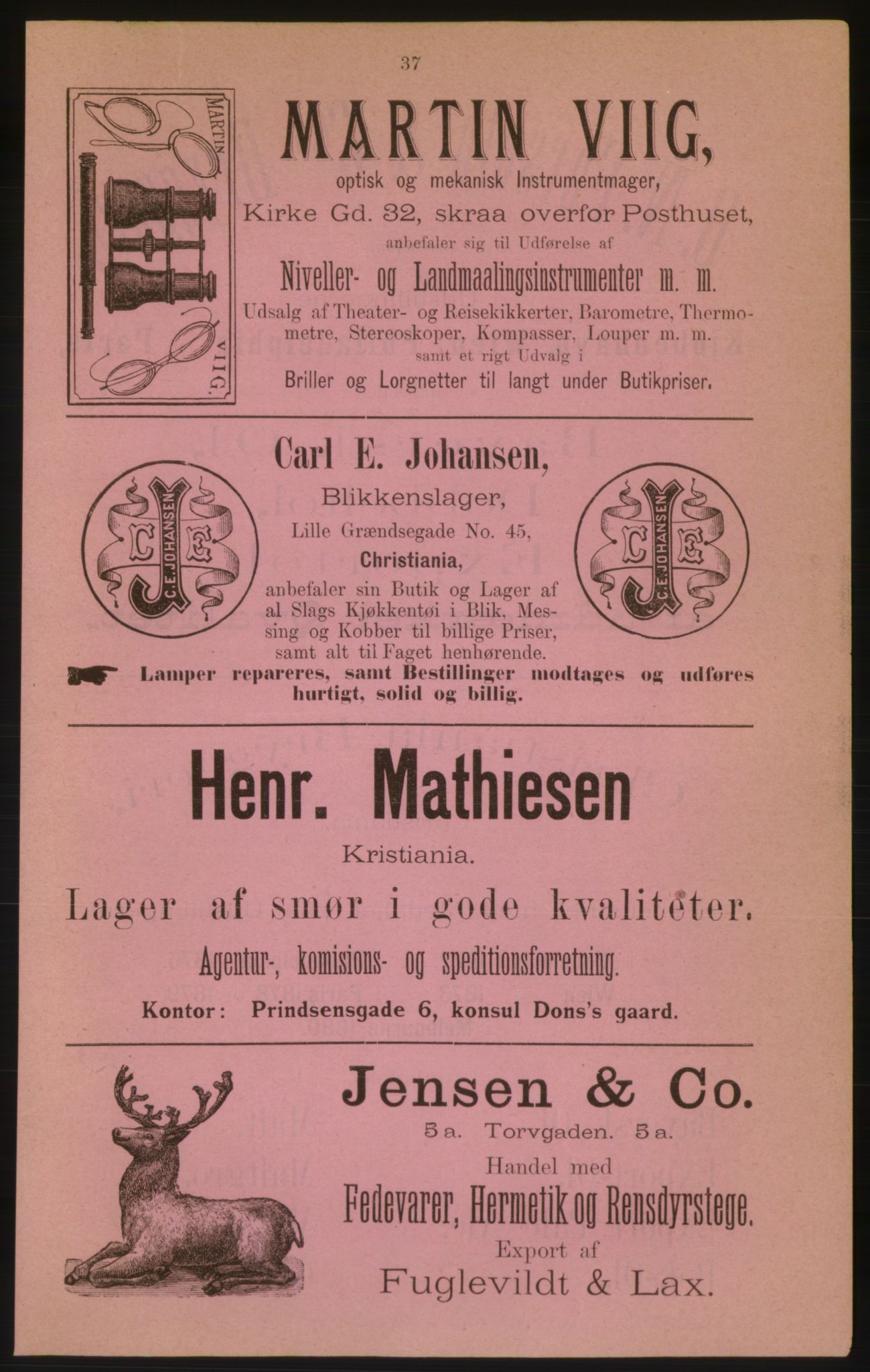 Kristiania/Oslo adressebok, PUBL/-, 1882, p. 37