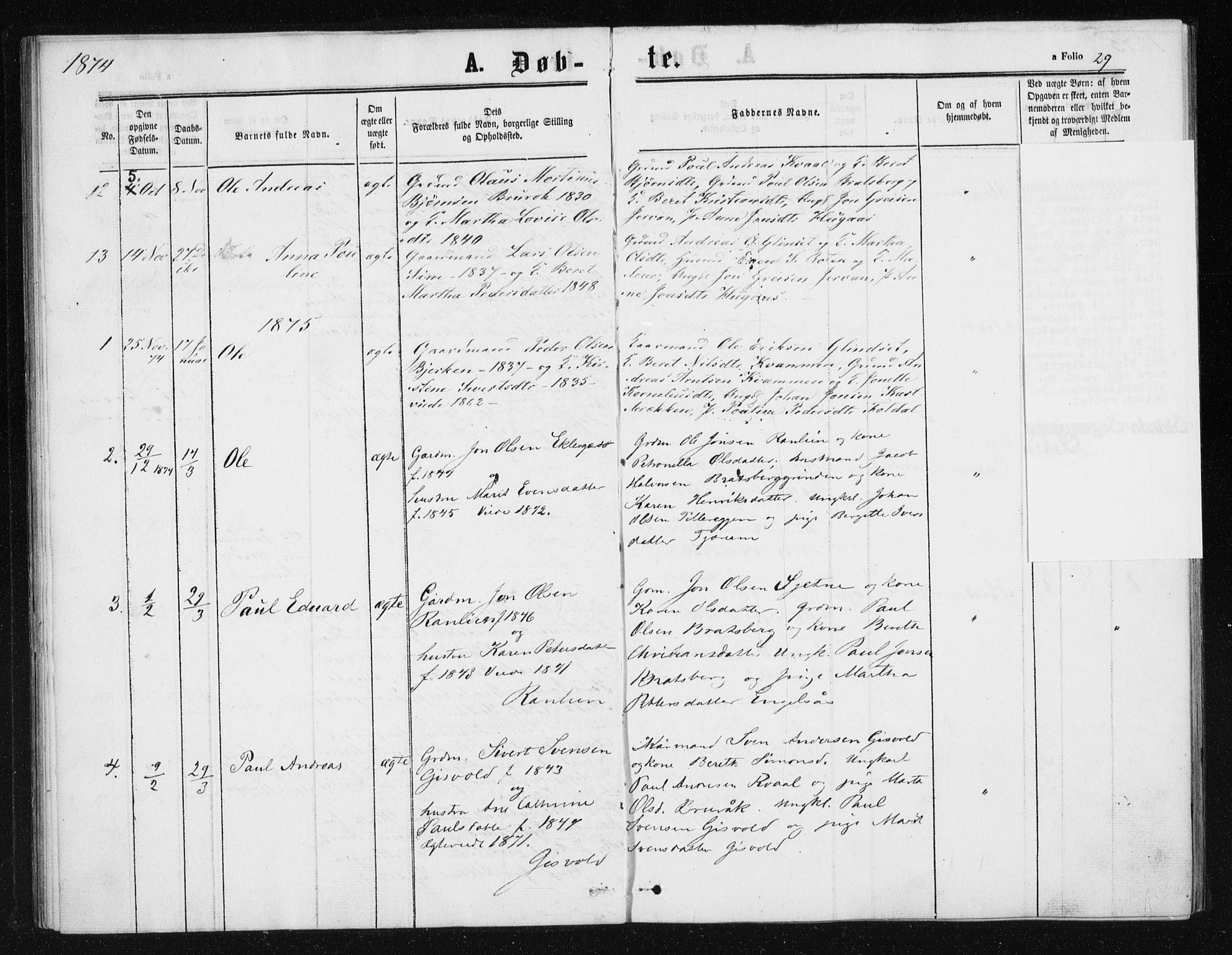 Ministerialprotokoller, klokkerbøker og fødselsregistre - Sør-Trøndelag, SAT/A-1456/608/L0333: Parish register (official) no. 608A02, 1862-1876, p. 29