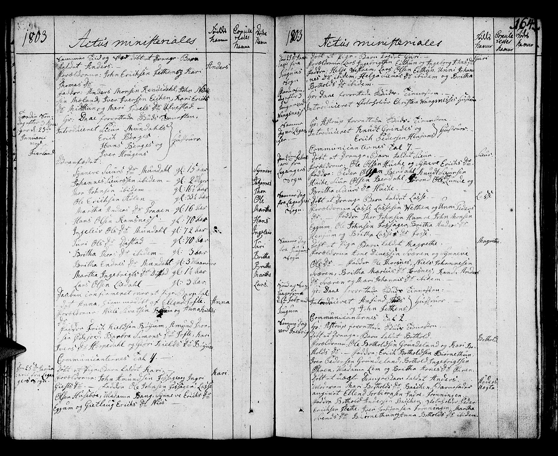 Leikanger sokneprestembete, AV/SAB-A-81001/H/Haa/Haaa/L0005: Parish register (official) no. A 5, 1792-1809, p. 164